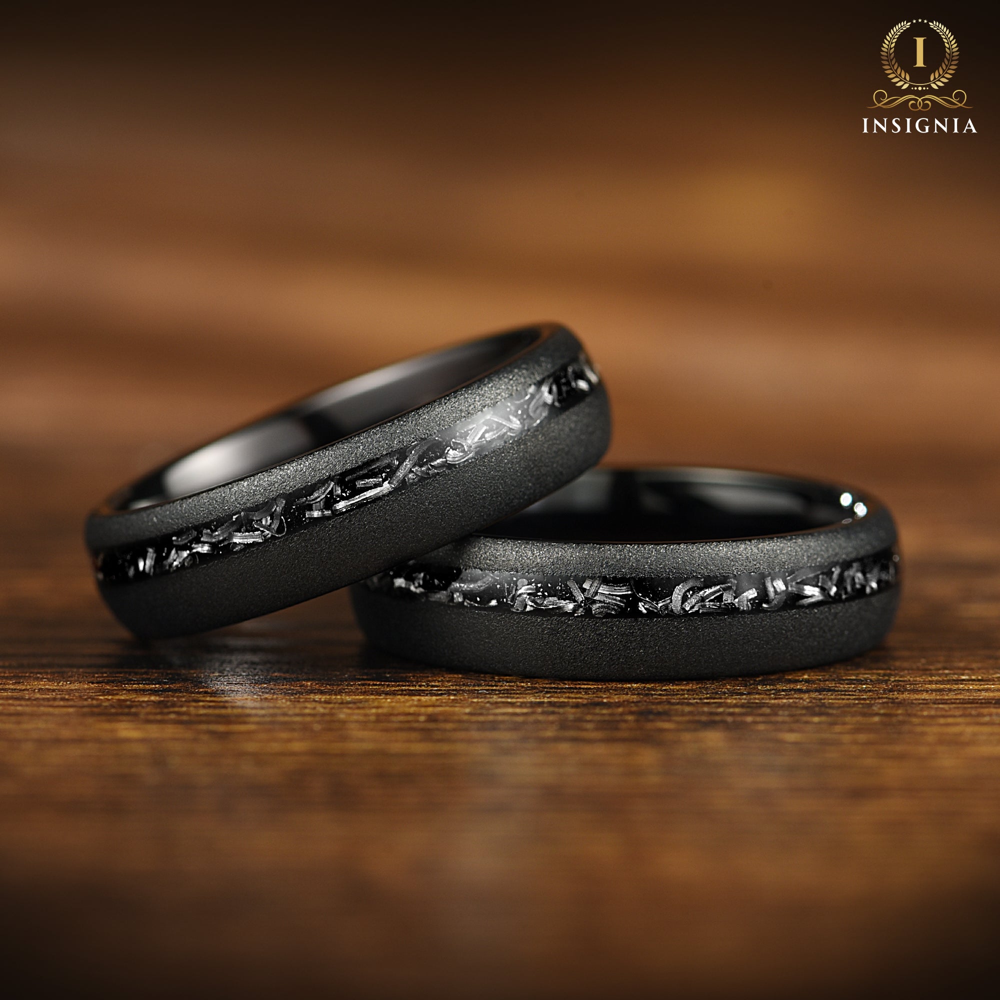 Womens Wedding Band Meteorite Angle View