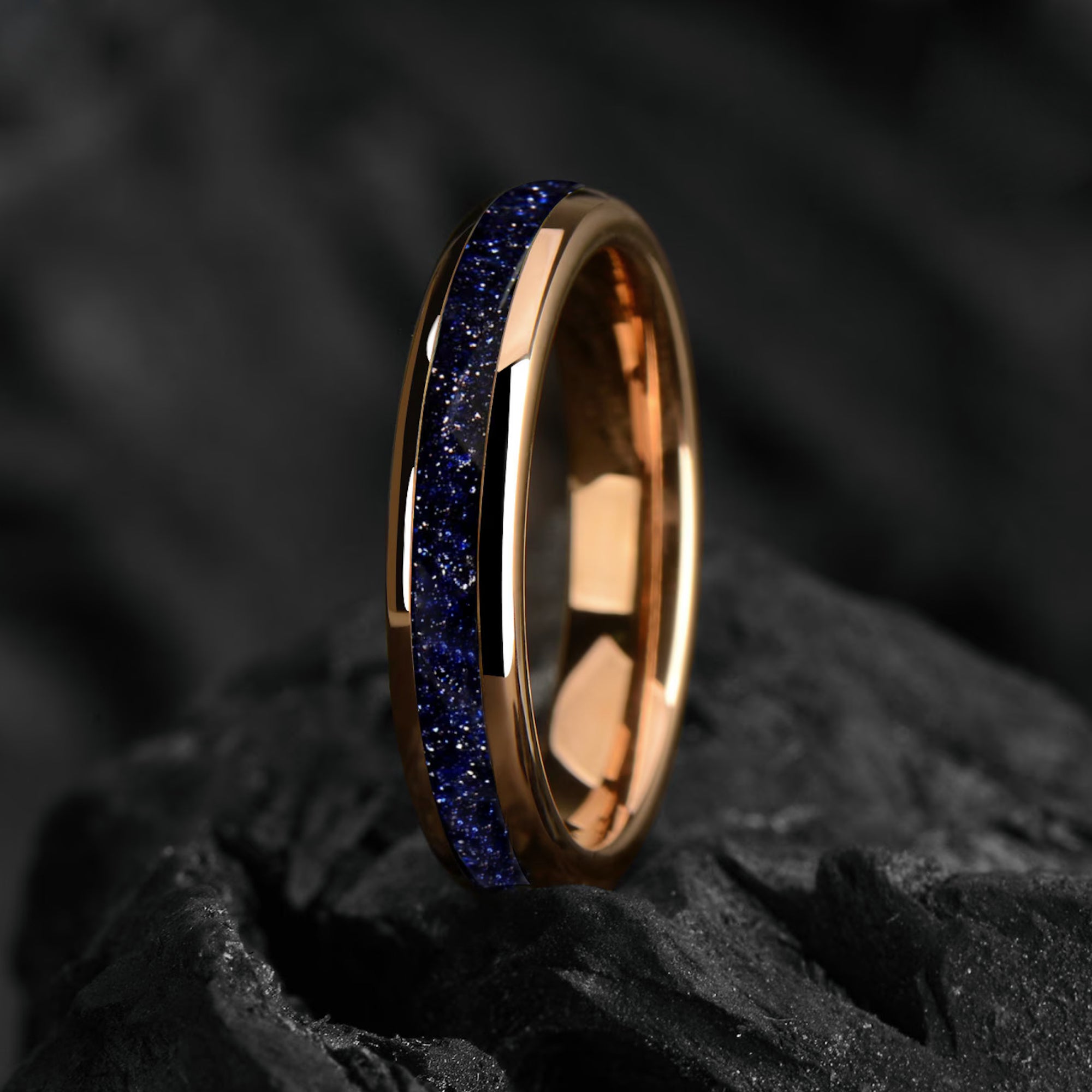 Womens Wedding Bands Tungsten Unique Side View