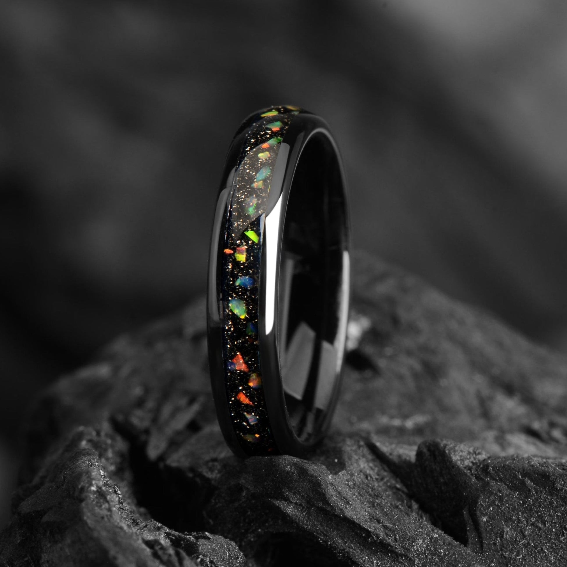 Women’s Wedding Ring Opal Tungsten Main View