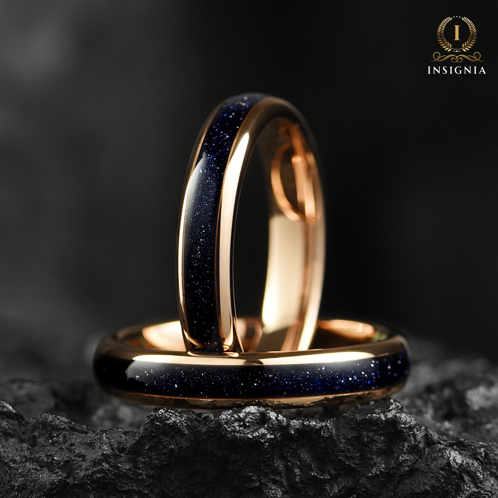 Womens Wedding Rings Rose Gold Tungsten Main View