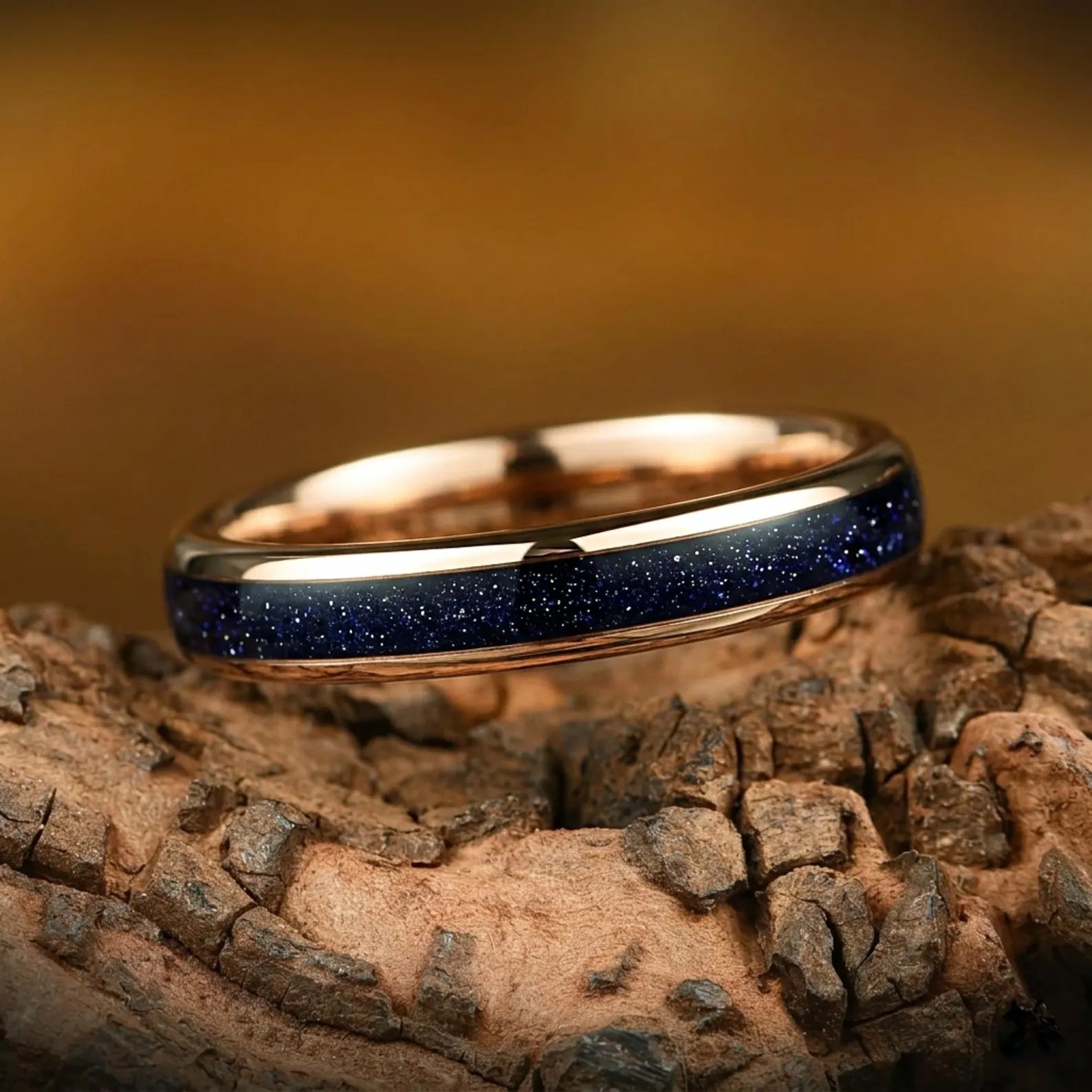 Womens Wedding Rings Rose Gold Tungsten Main View