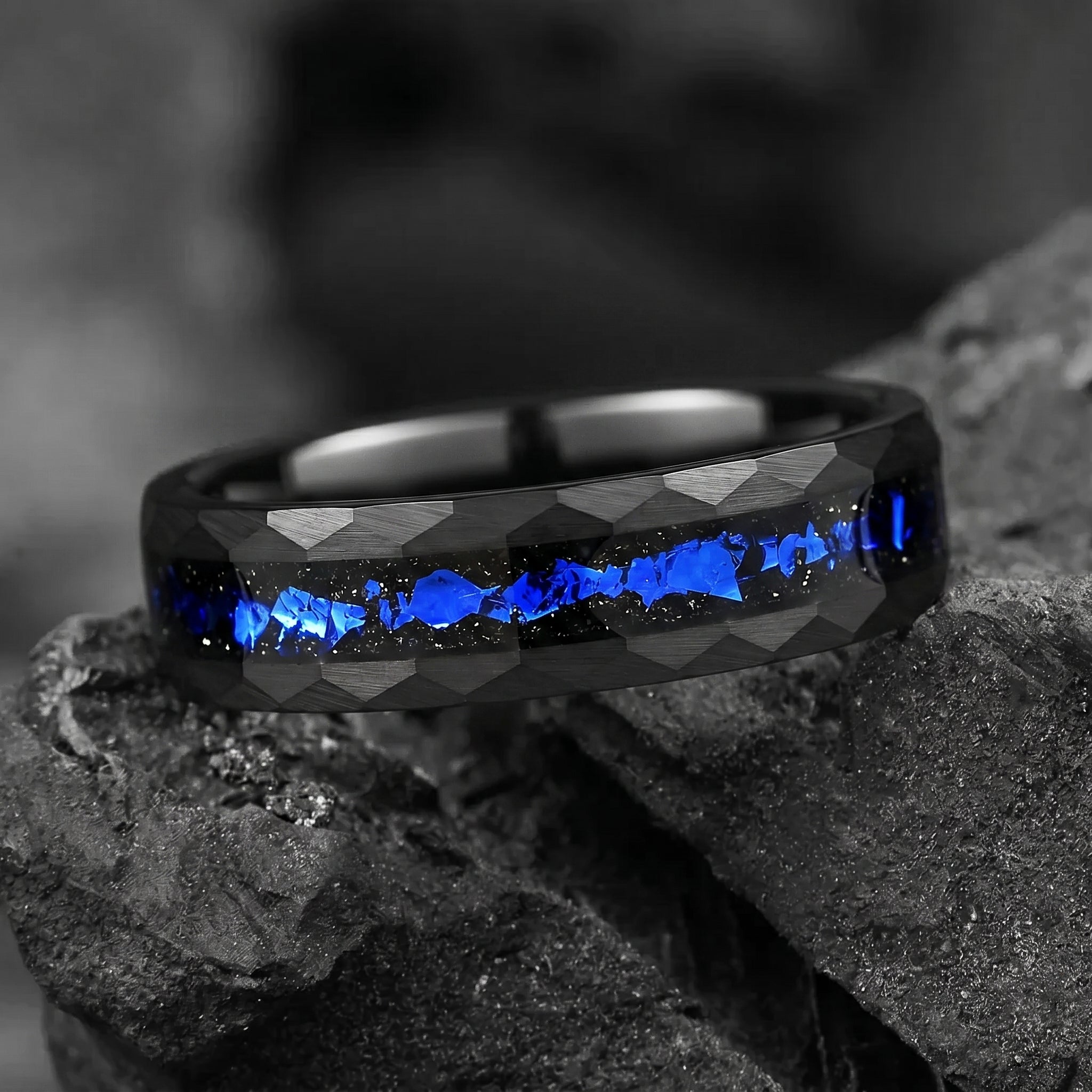 MATCHING RINGS TWO TONE COUPLE SET GALAXY INSPIRED 8/6 MM