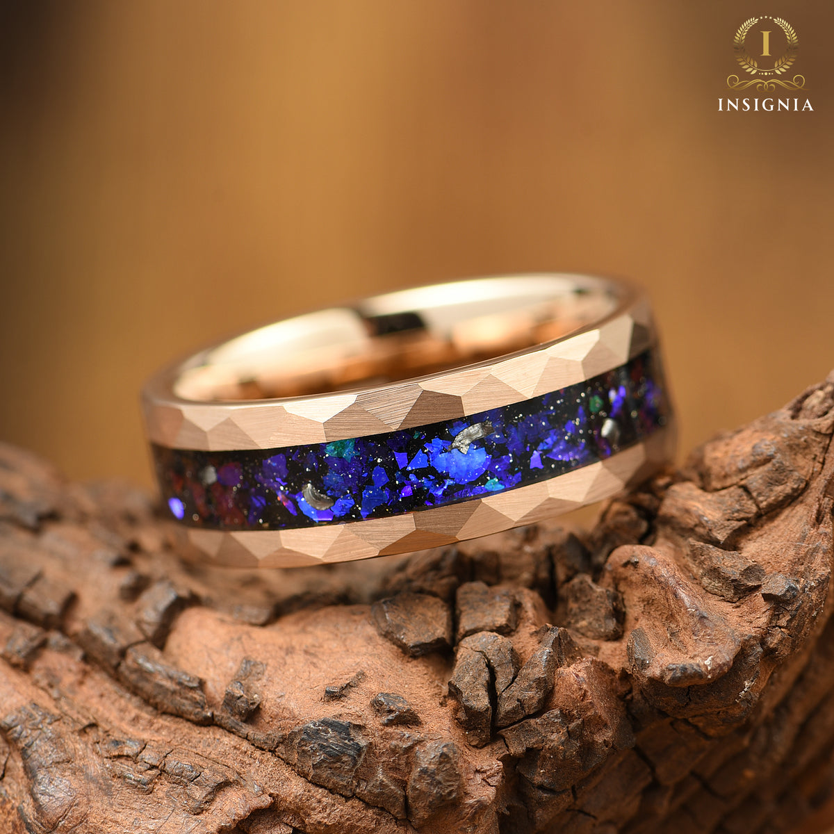 HIS AND HERS TUNGSTEN RINGS ORION NEBULA INLAY (8/4MM)