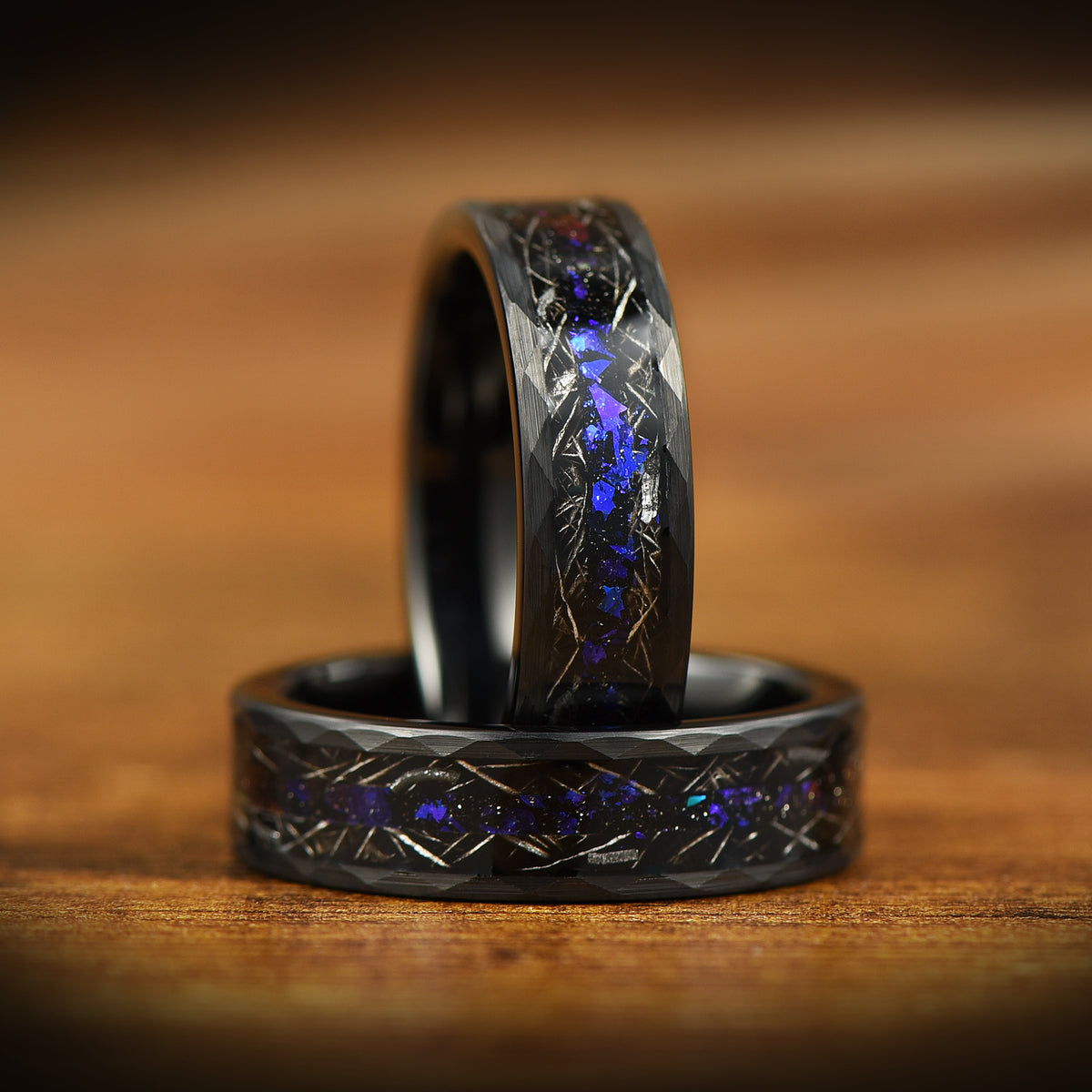 WEDDING RING ORION NEBULA REAL METEORITE TUNGSTEN UNISEX (6MM)