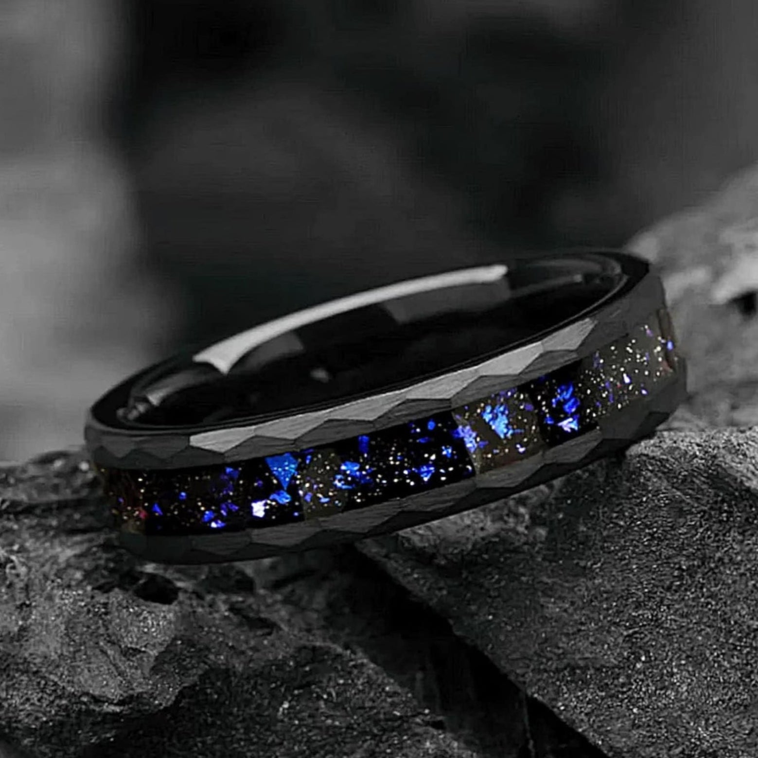 Black Rings For Guys Tungsten Main View