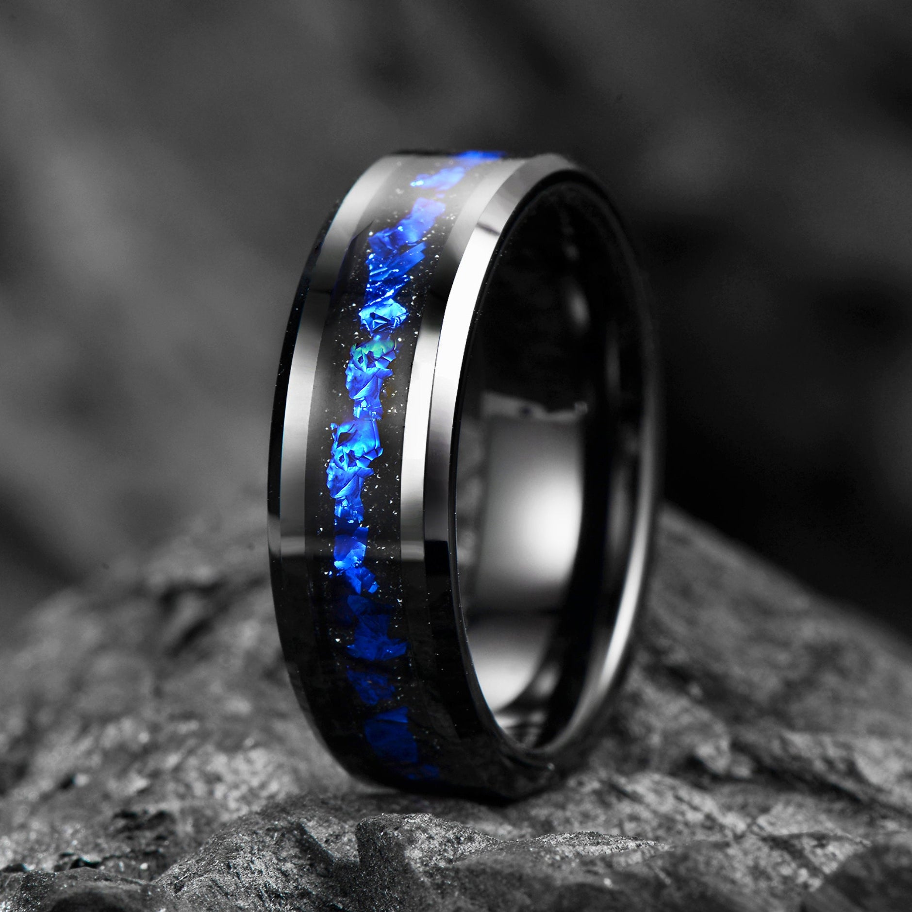 Black Wedding Band Tungsten Main View