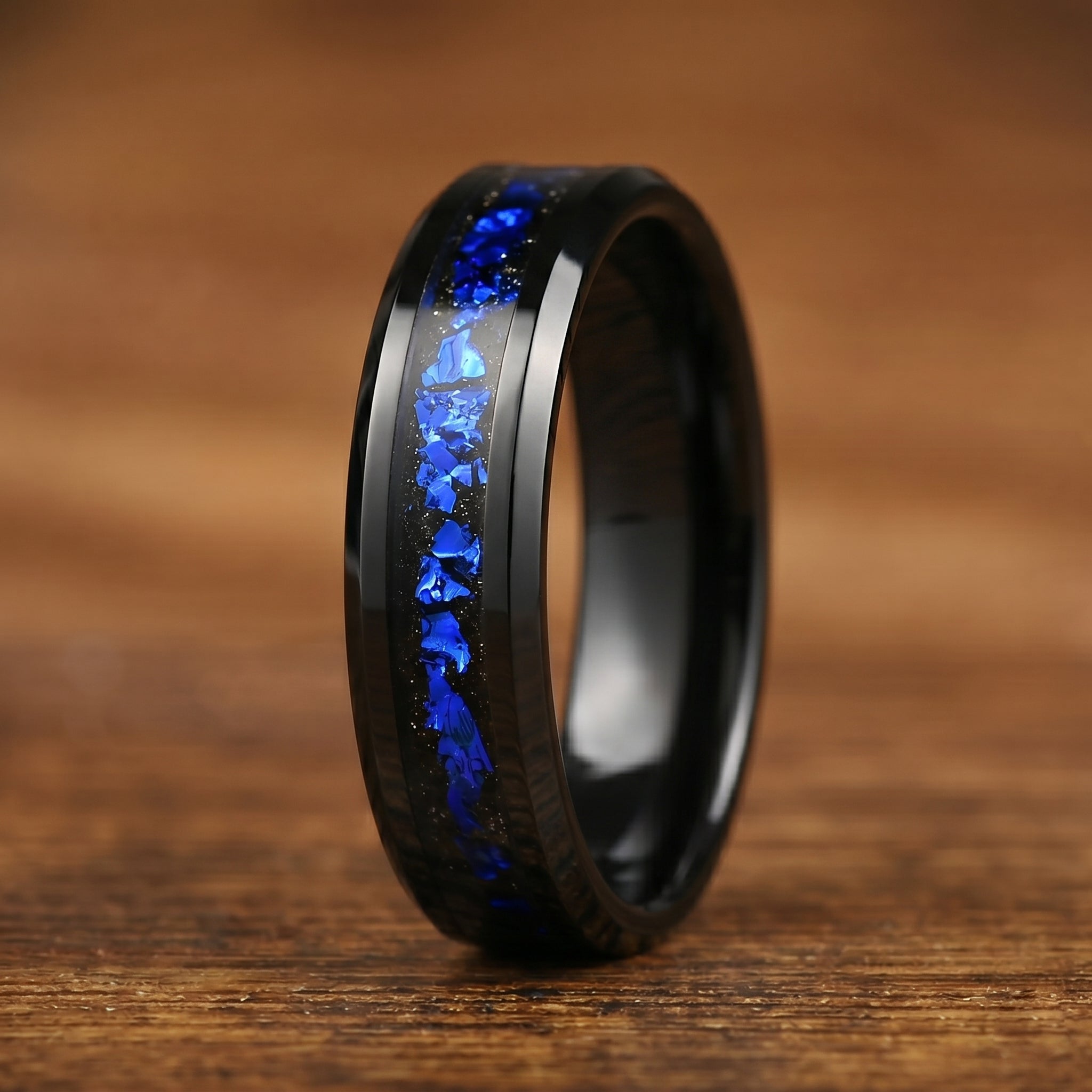 Couple Ring Couple Promise Set in Galaxy Design Close Up View