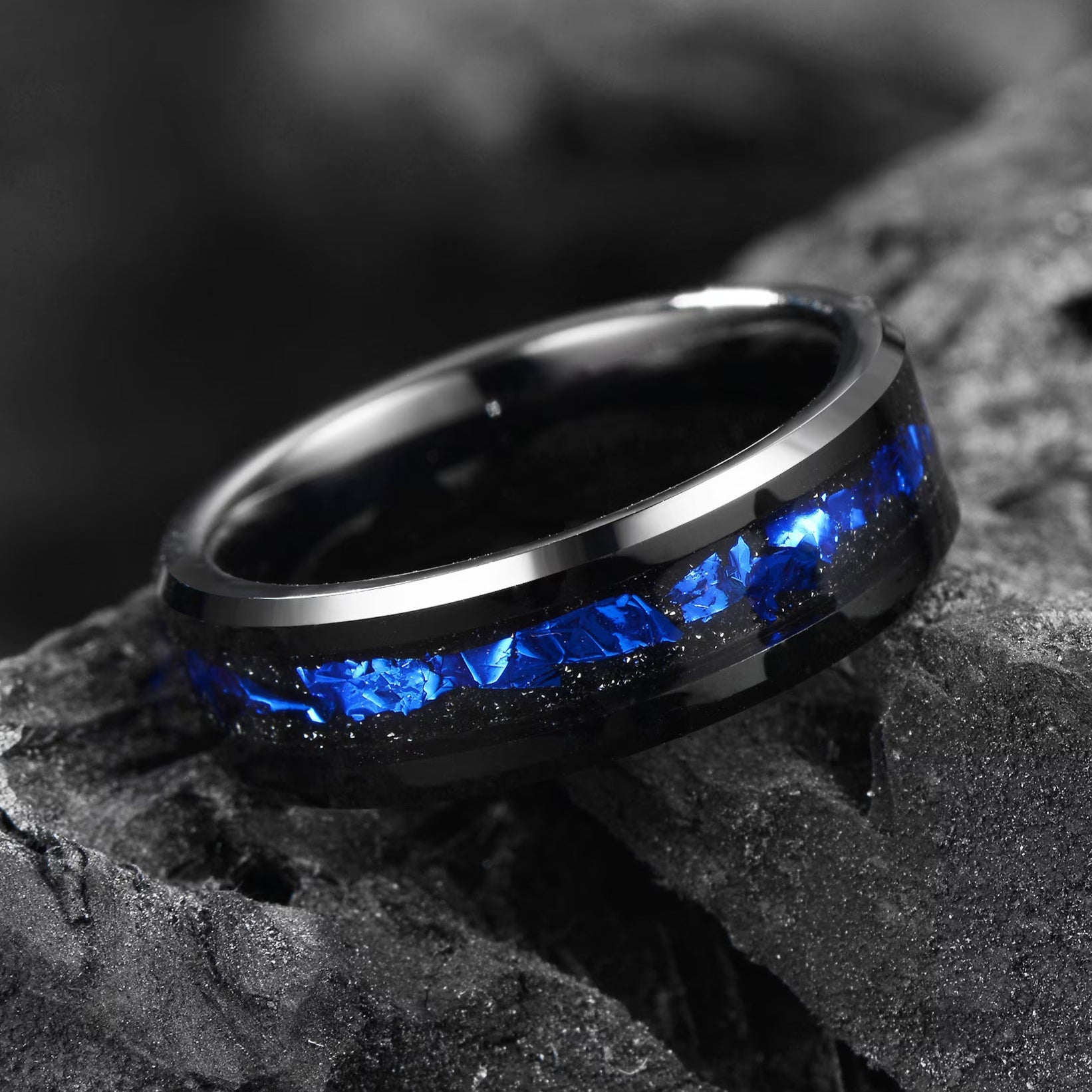 Couple Ring Couple Promise Set in Galaxy Design Detail View