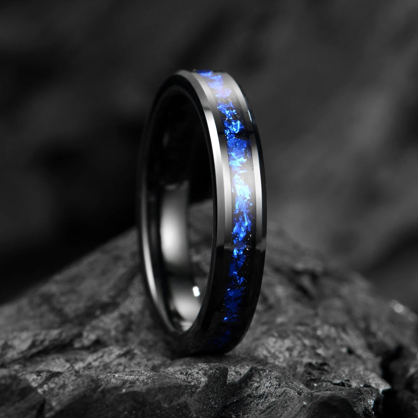 Couple Ring Couple Promise Set in Galaxy Design Vertical View