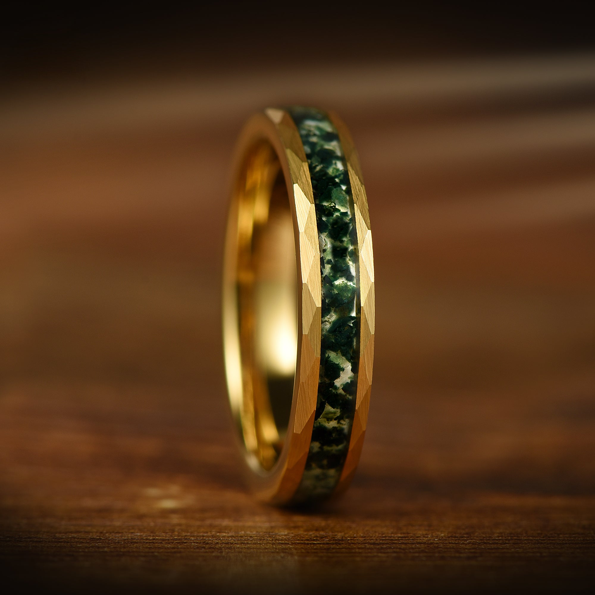 Unique For Couple Moss Agate Side View