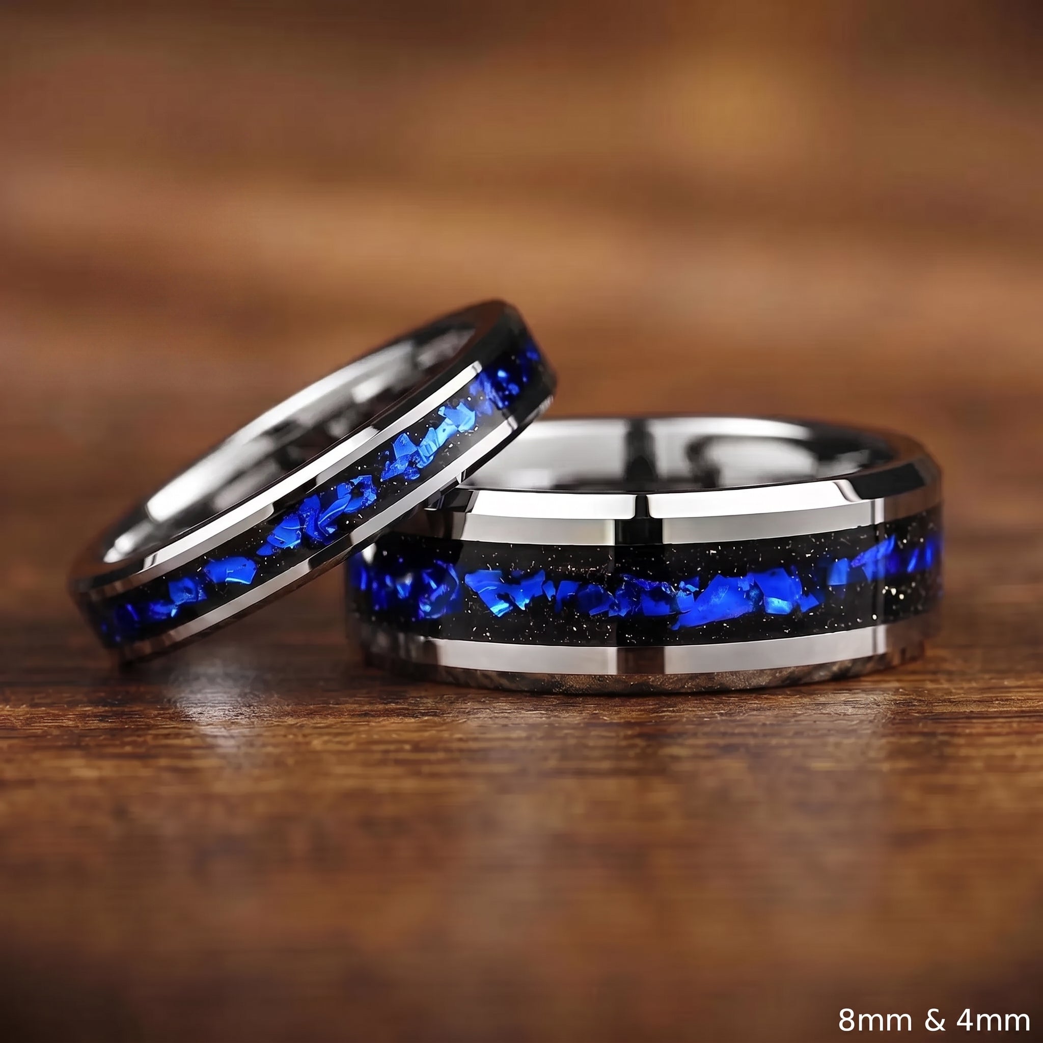 His and Hers Commitment Ring Couple in Silver Design Main View