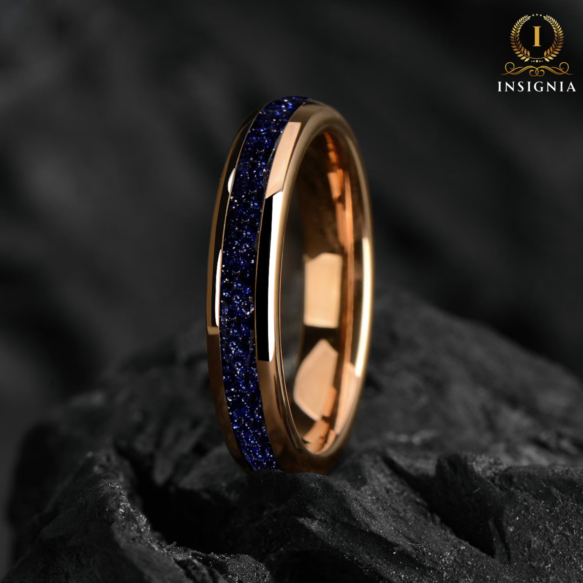 His and Hers Couple Promise Ring Set Galaxy Design Vertical View
