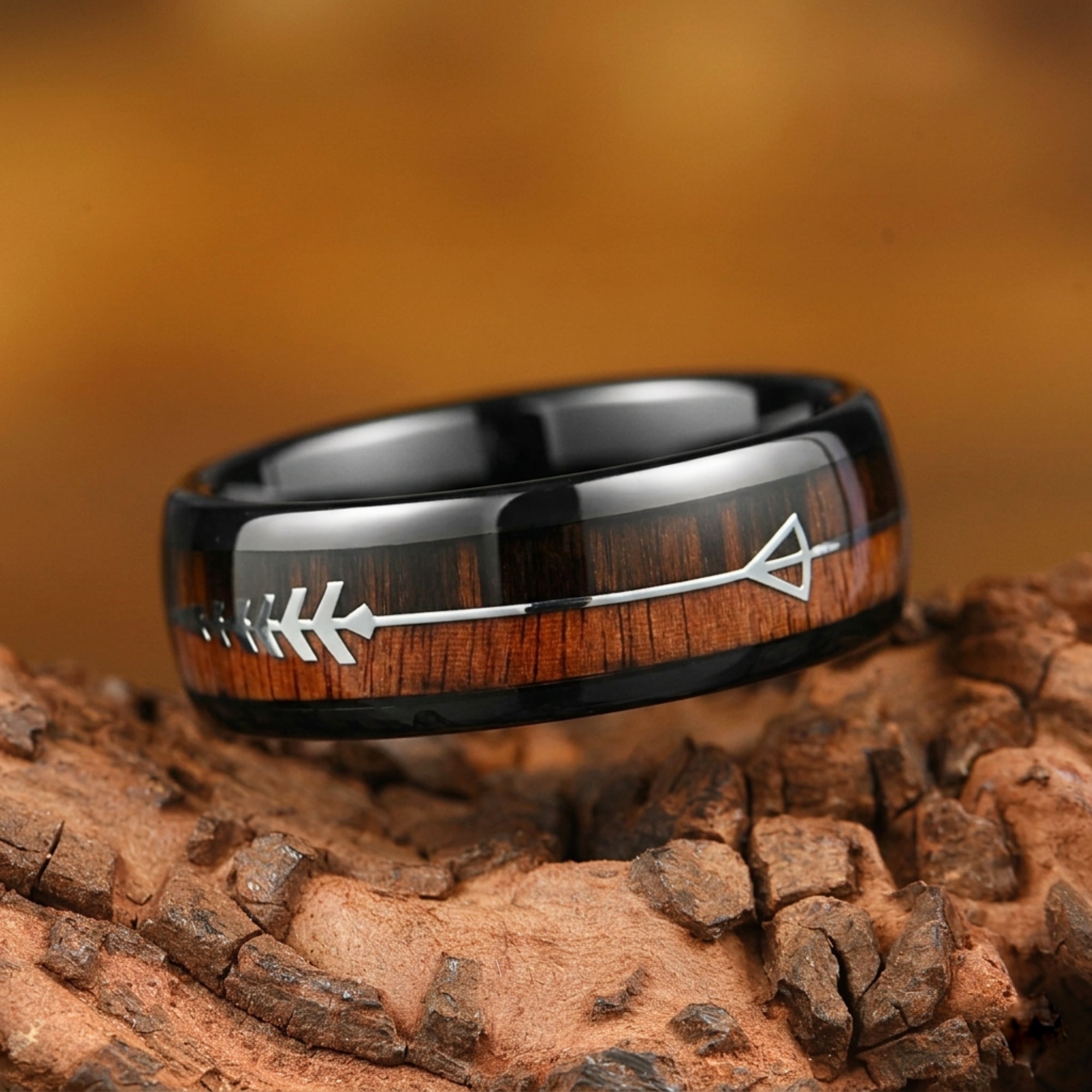 Angled View of His and Hers Promise Engraved Rings for Couples