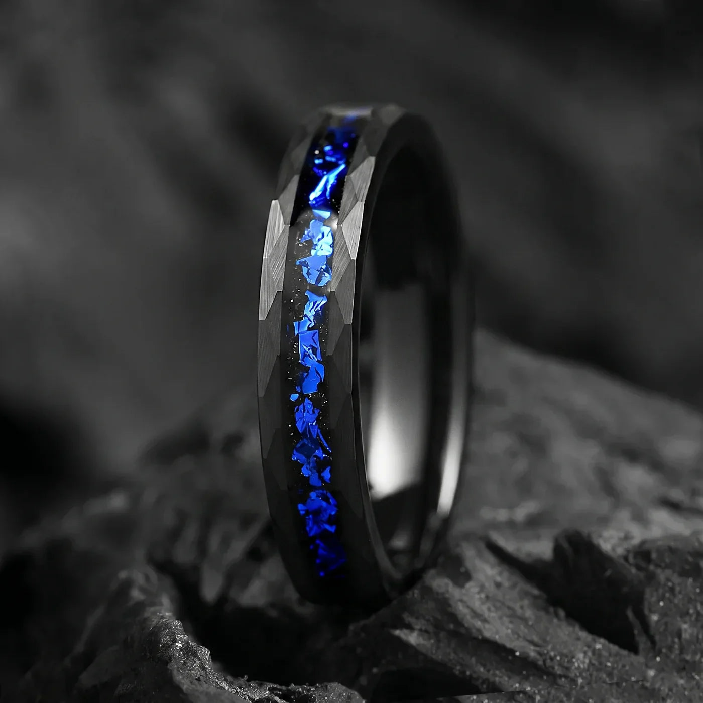 His and Hers Tungsten Wedding Ring Set Female Ring Left View