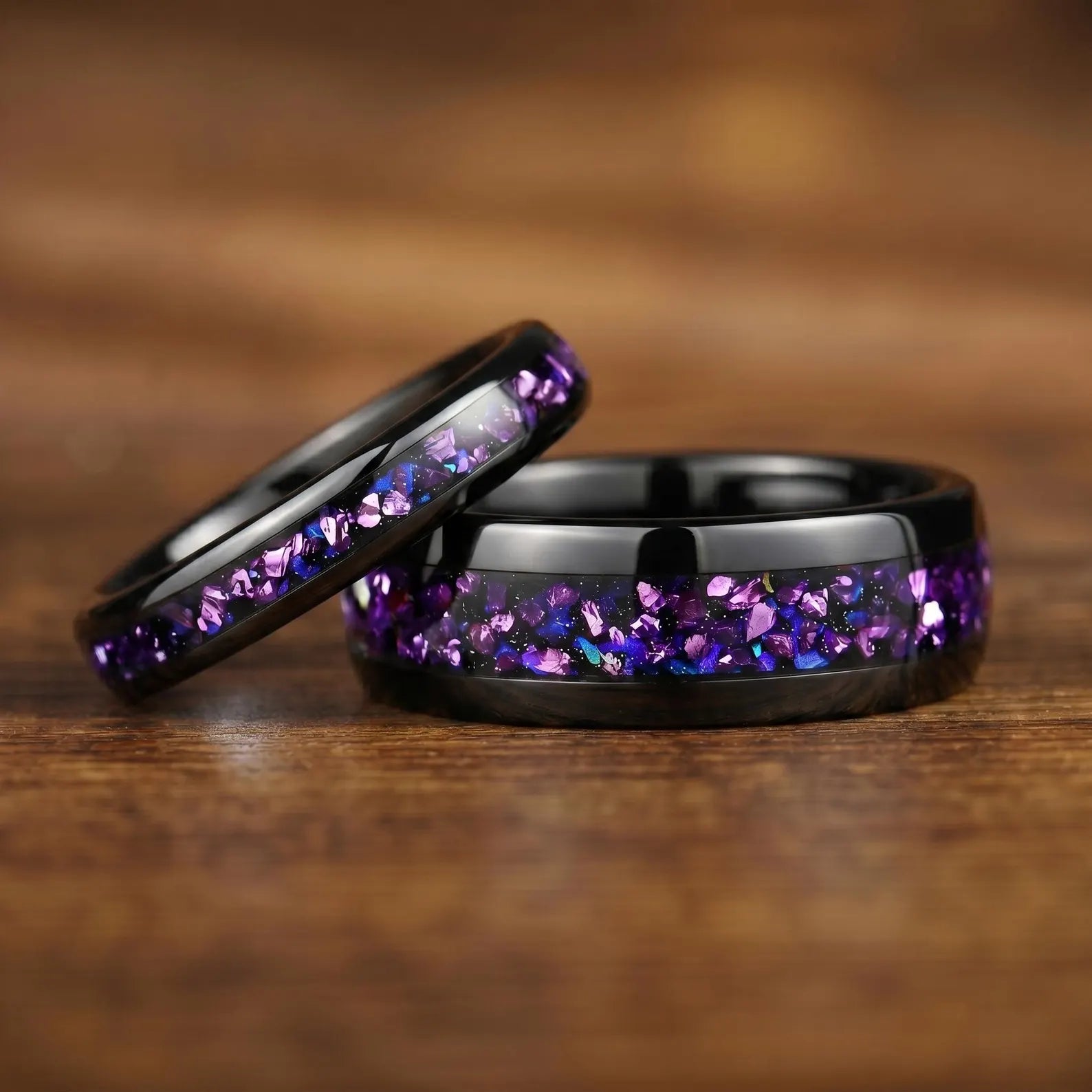 RING FOR WOMEN PULSAR NEBULA ALEXANDRITE TUNGSTEN 4MM
