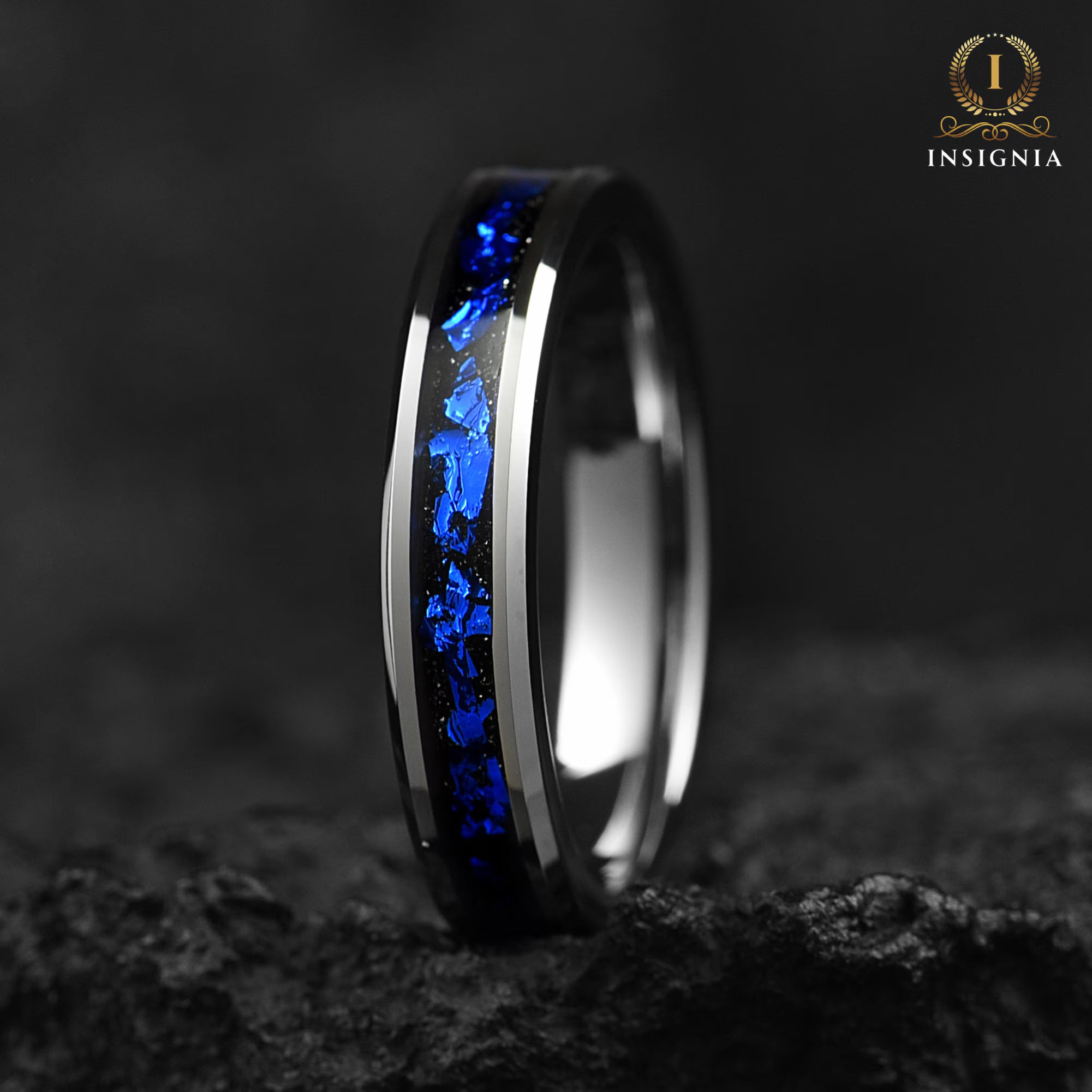 Cygnus Nebula Ring - Mens Wedding Band Unique - Tungsten Galaxy Engagement/ Promise Ring For Him/ Her - Birthday/Anniversary Gift - 8/6/4 mm - INSIGNIA