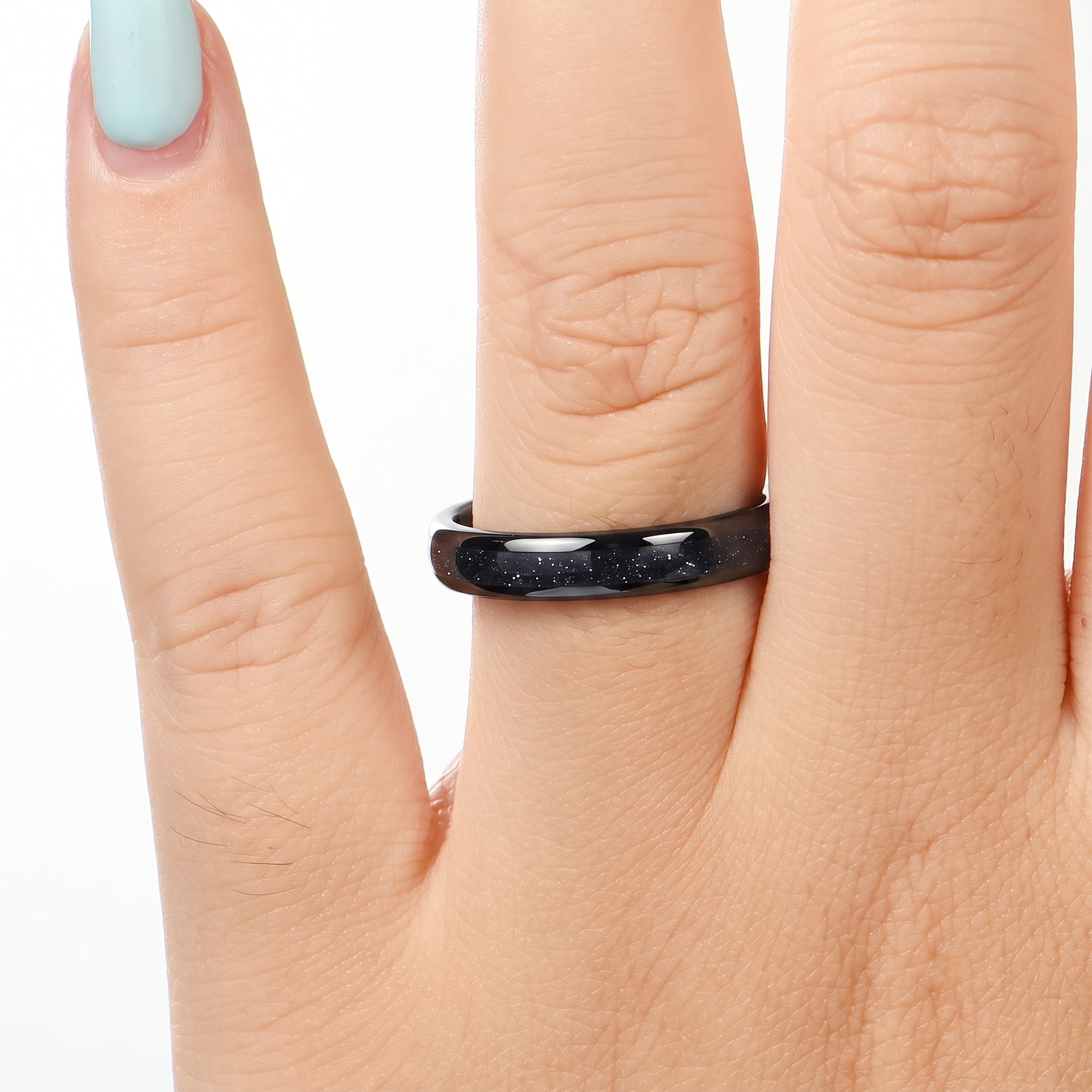 Ladies Ring Tungsten Galaxy Hand View