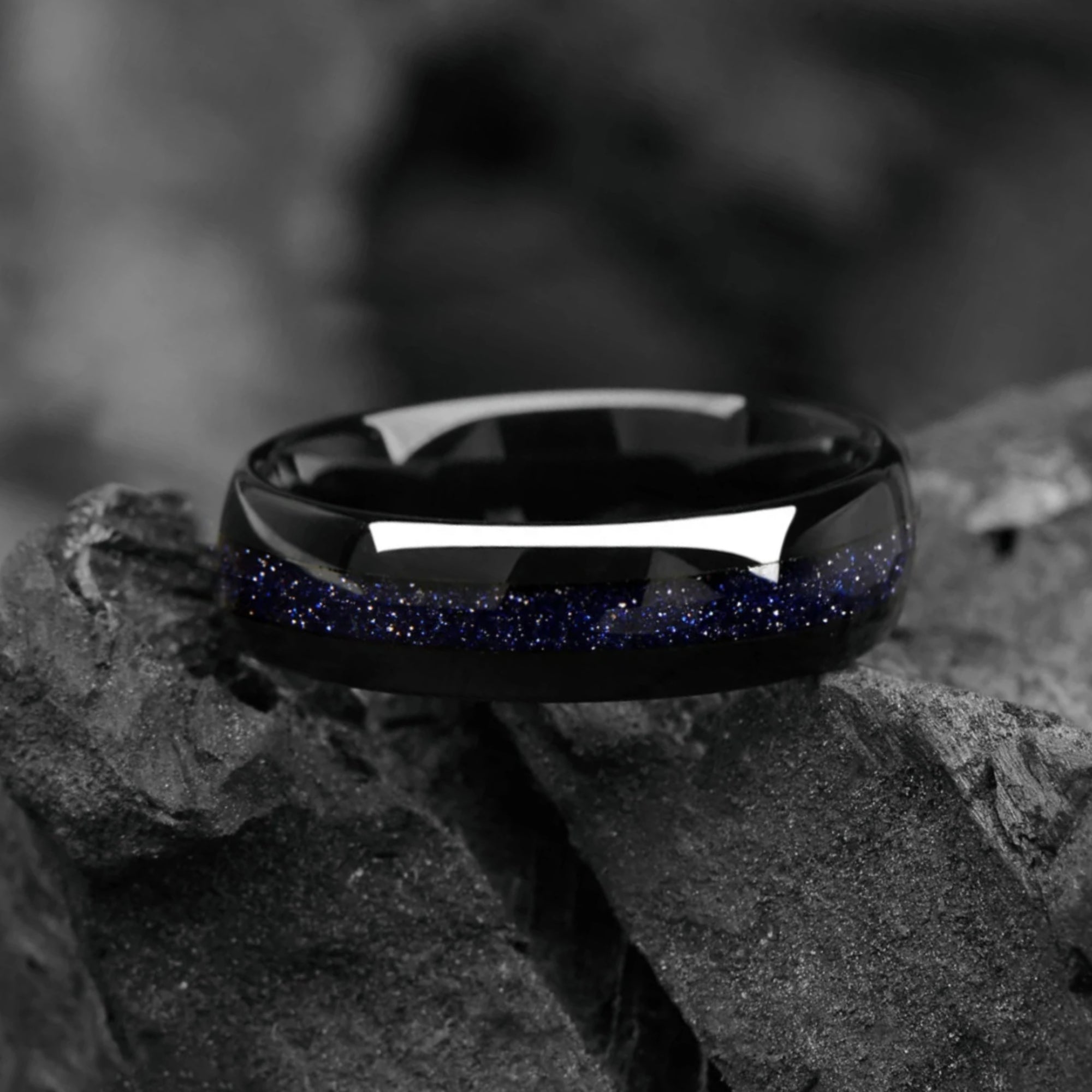 Man Bands Wedding Tungsten Glaaxy Angle View