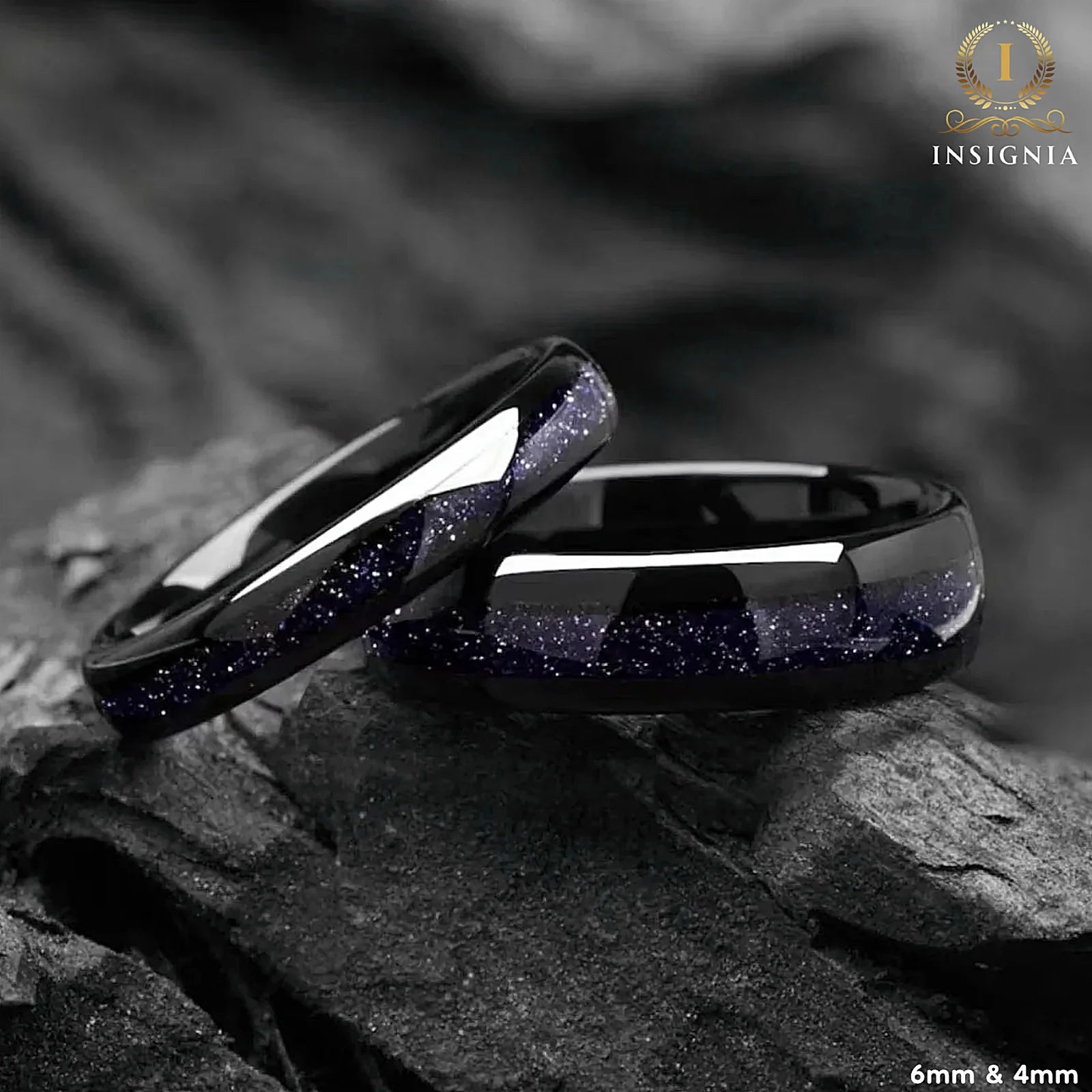 Man Bands Wedding Tungsten Glaaxy Couple View