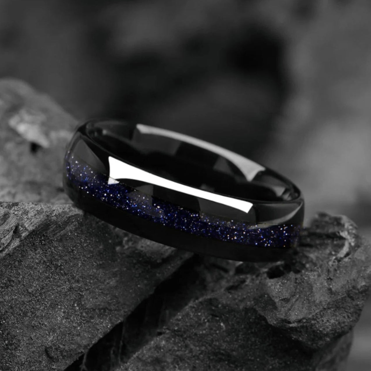 Man Bands Wedding Tungsten Glaaxy Profile View