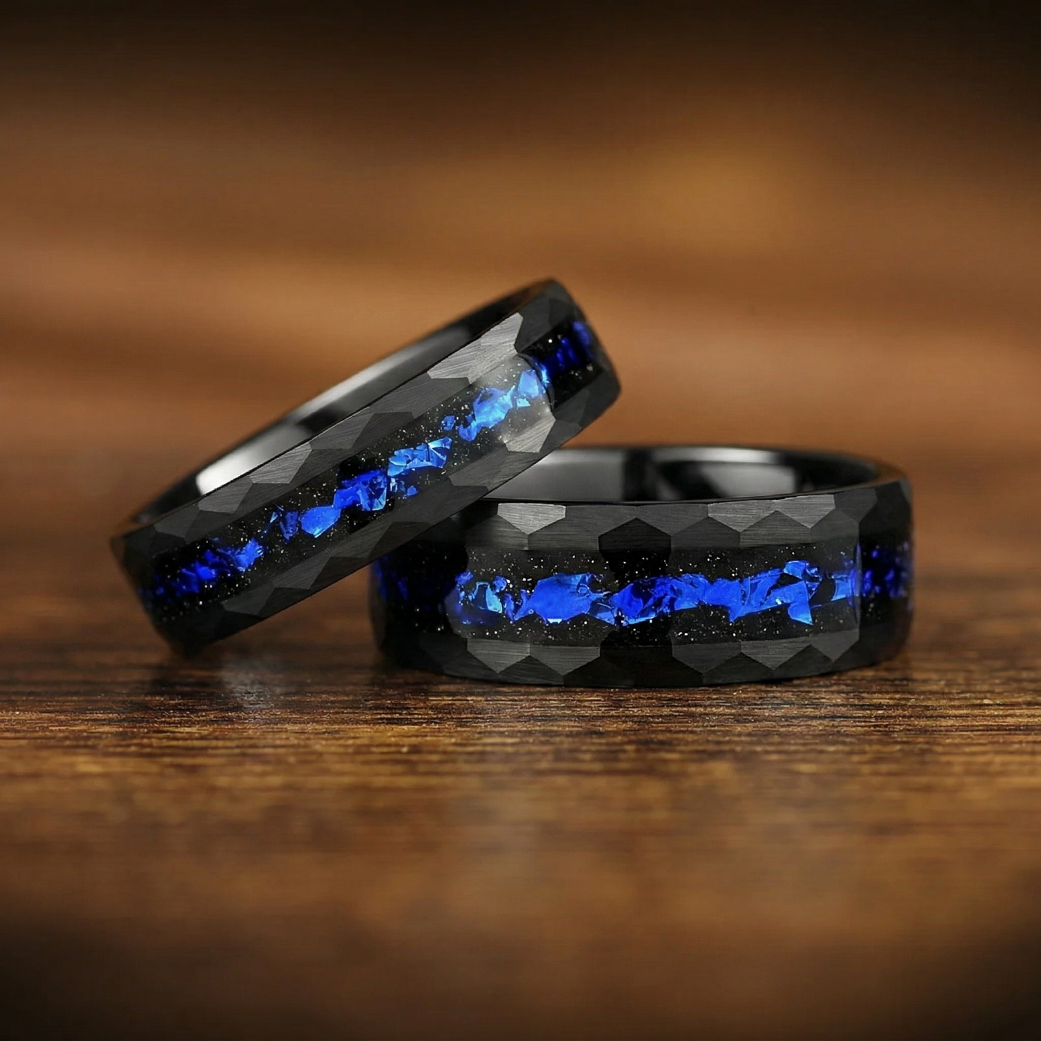 Matching Rings Bargain Tungsten Wedding Bands Galaxy Design Main View