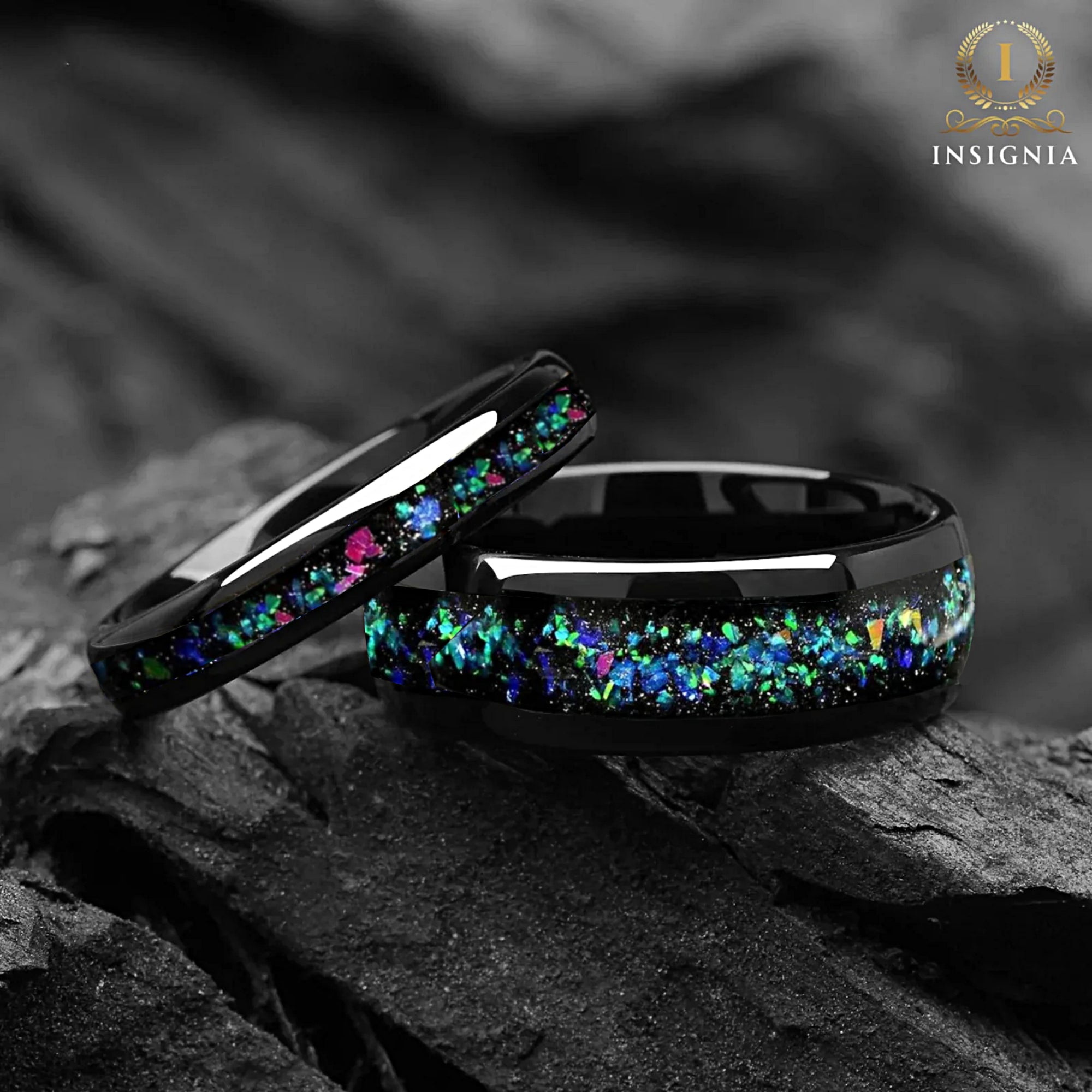 Matching Rings Discount Tungsten Wedding in Helix Nebula Design