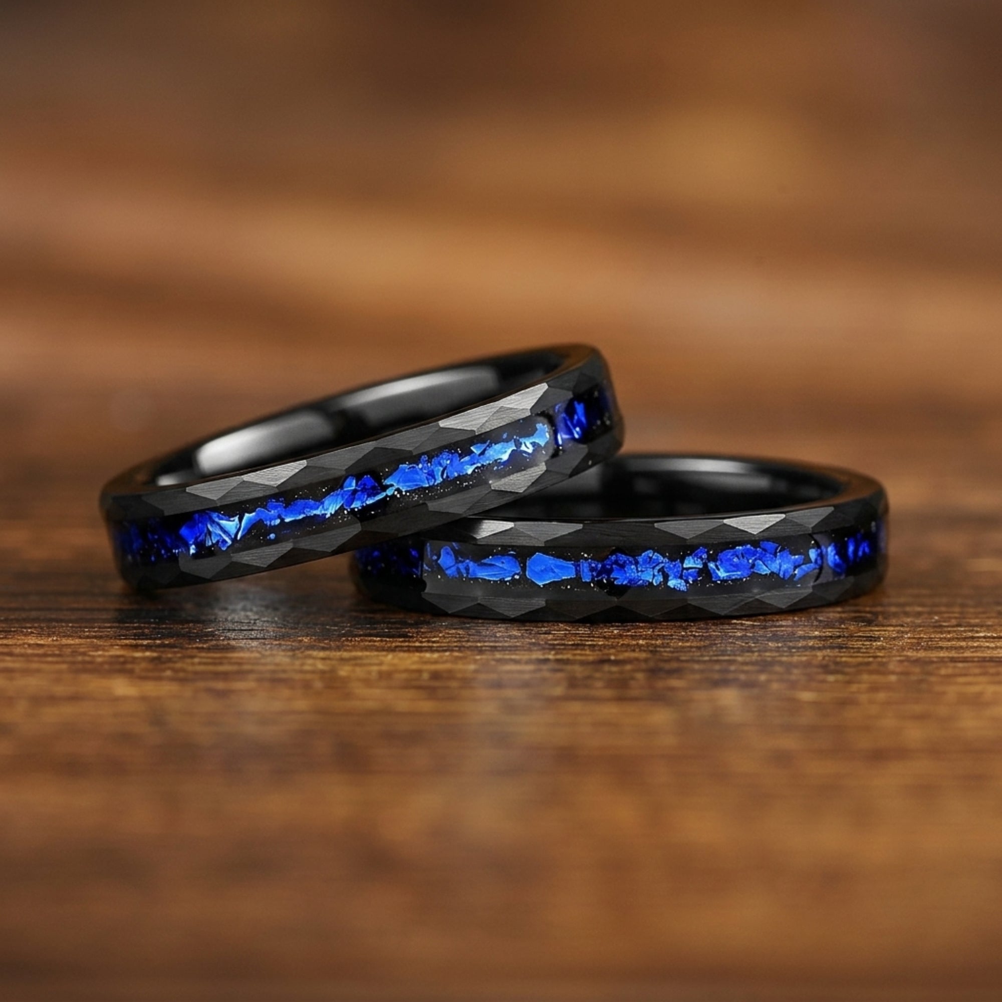 Matching Rings Low Price Promise in Black Design Stacked View