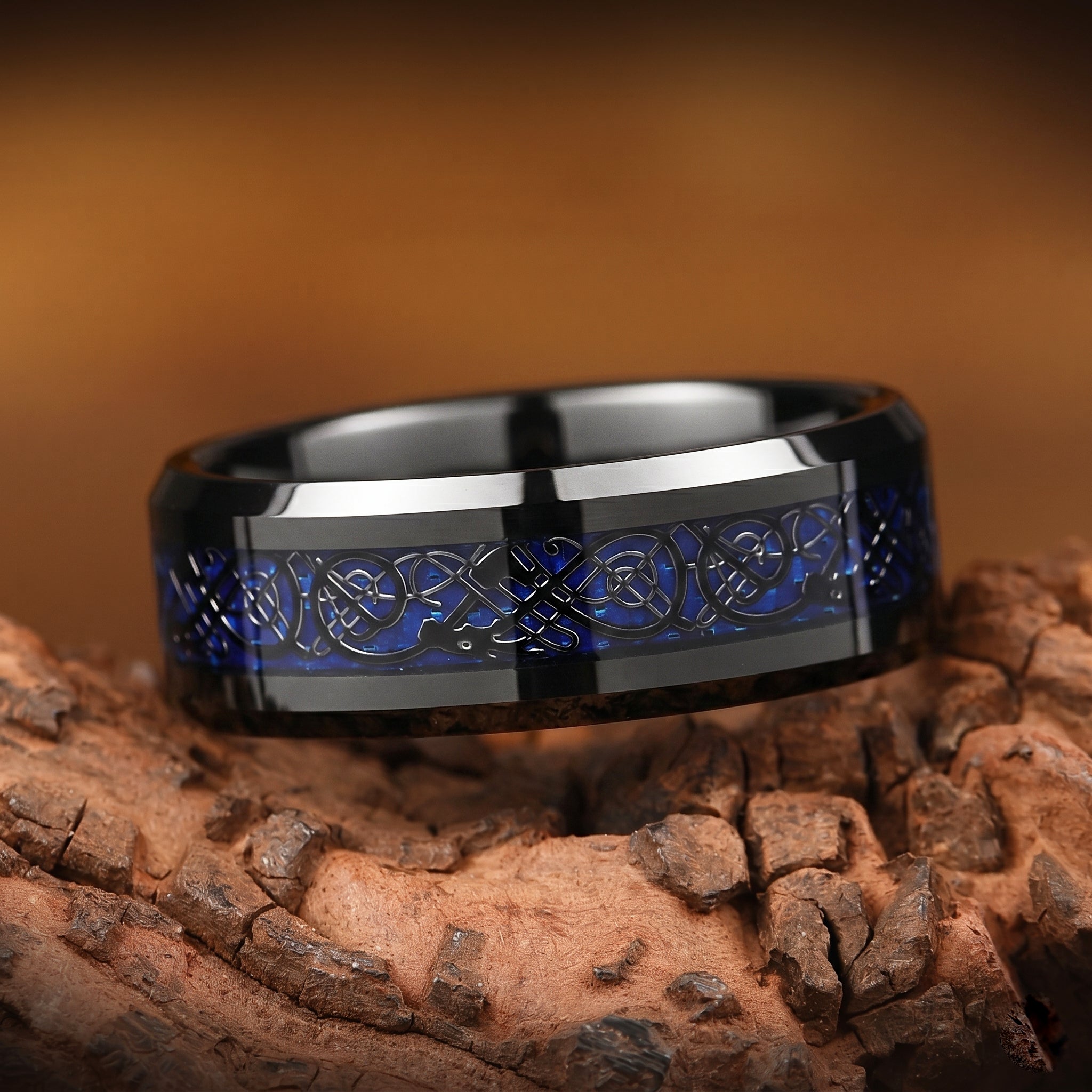 Mens Celtic Rings Tungsten Main View
