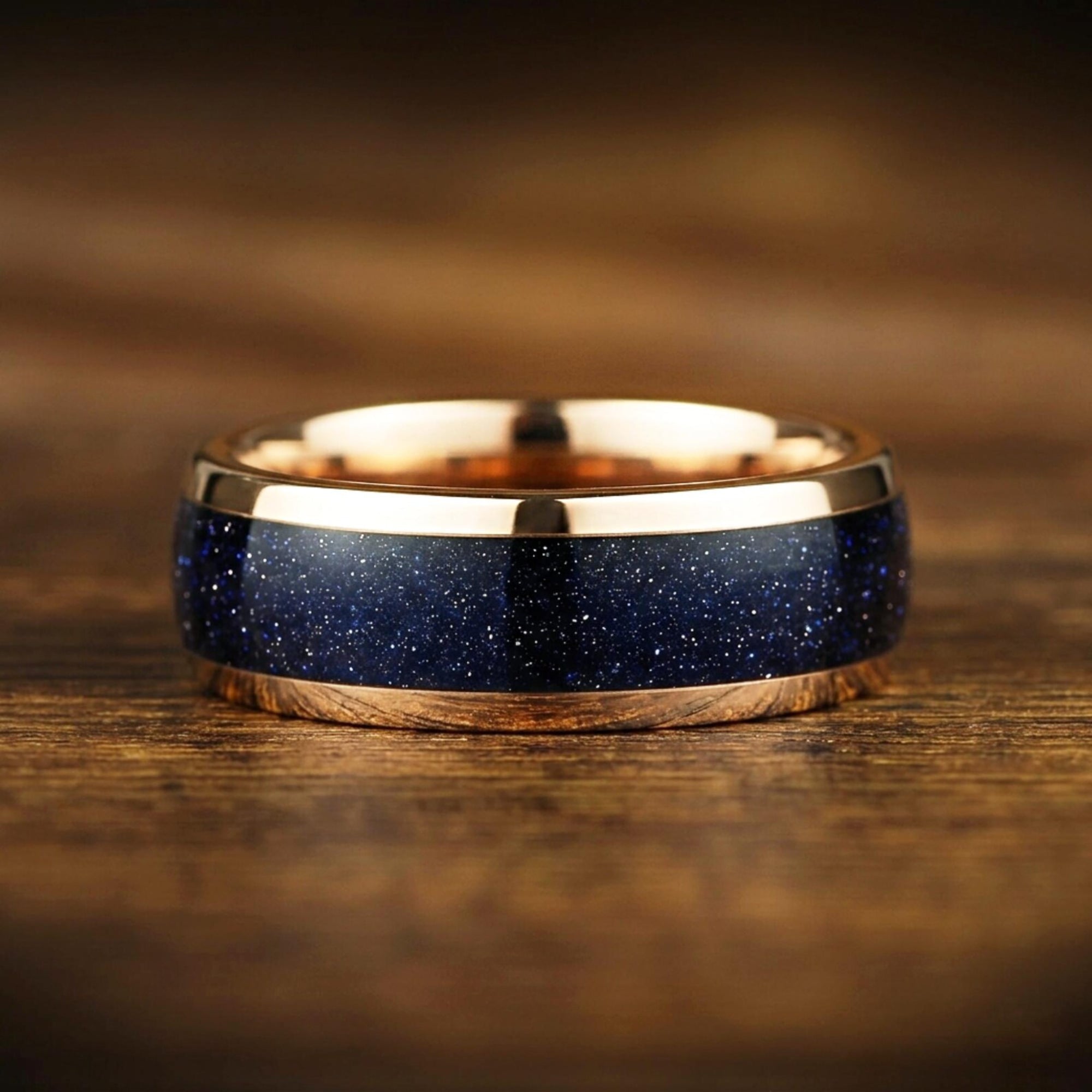 Mens Wedding Bands Tungsten Galaxy Flat View