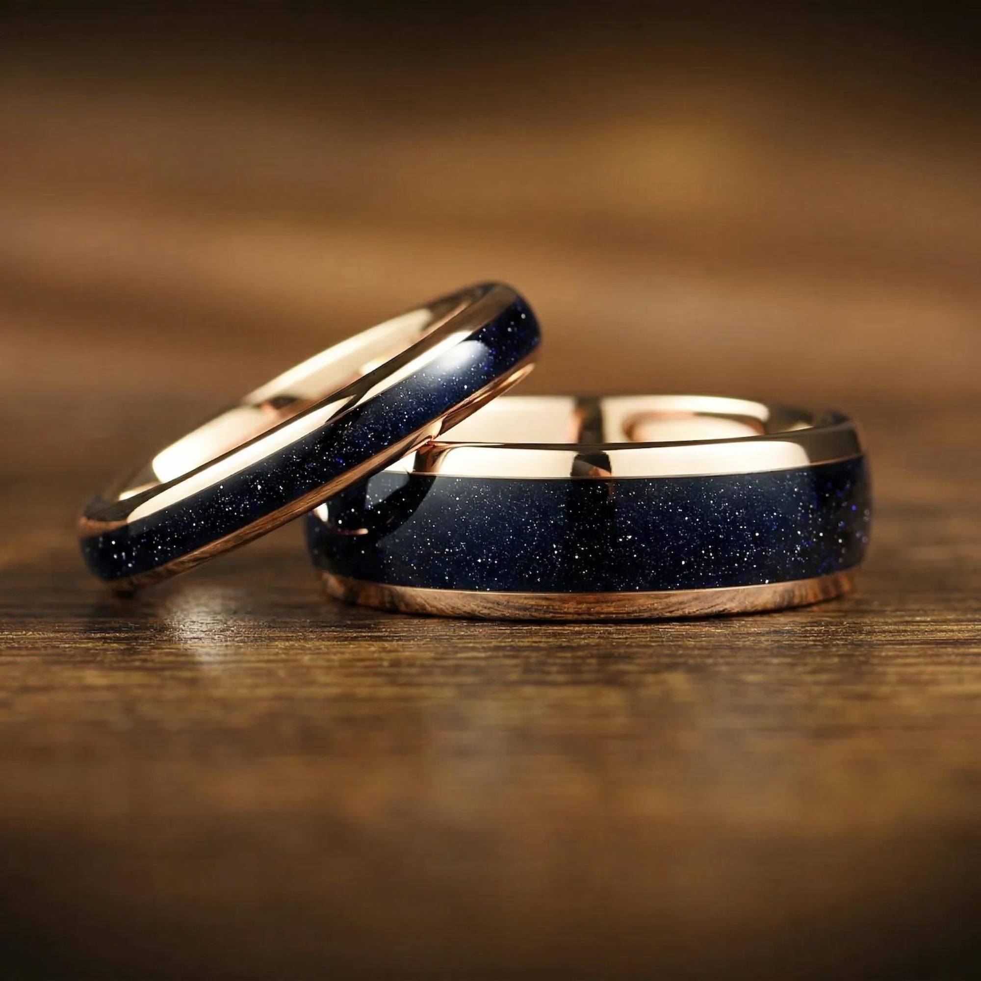 Mens Wedding Bands Tungsten Galaxy Pair View