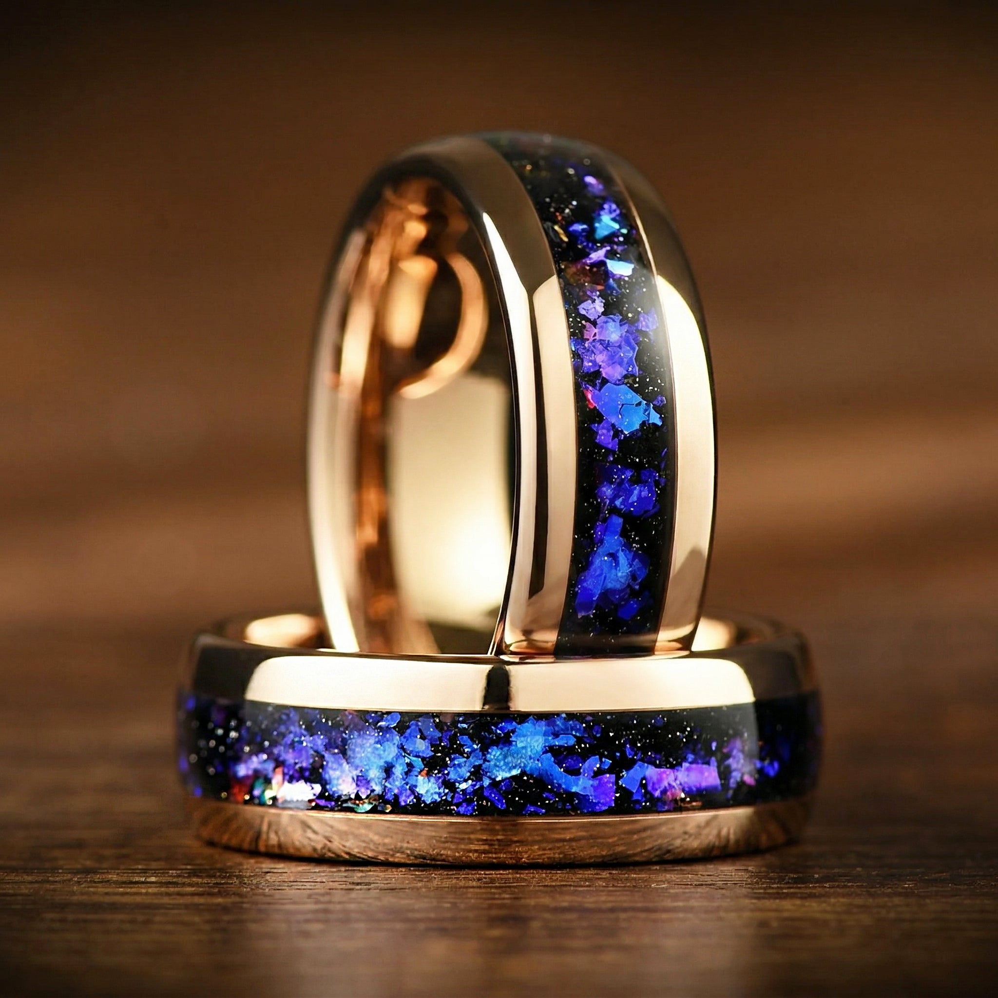 Mens Wedding Rings UK Galaxy Side View