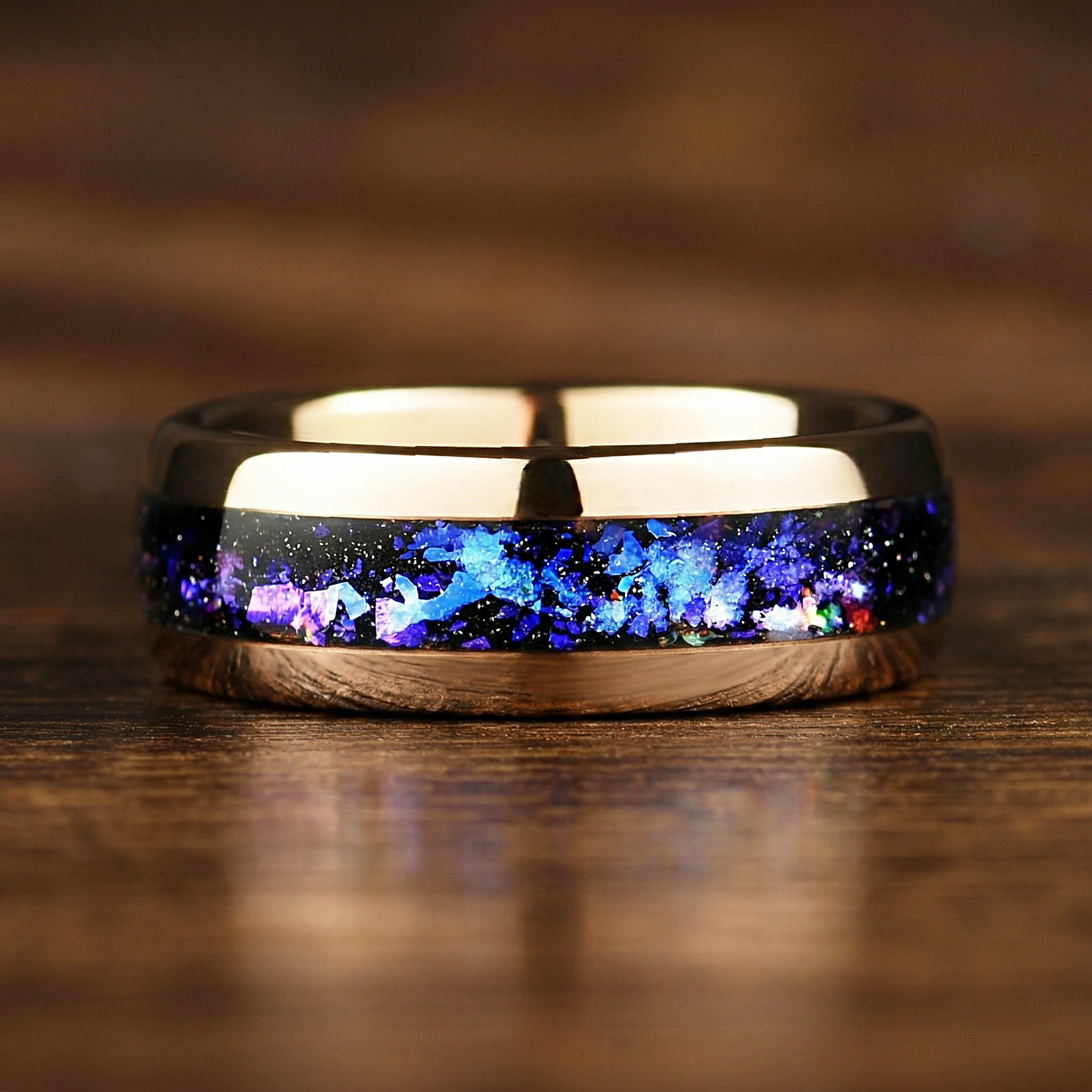Mens Wedding Rings UK Galaxy Texture Detail View