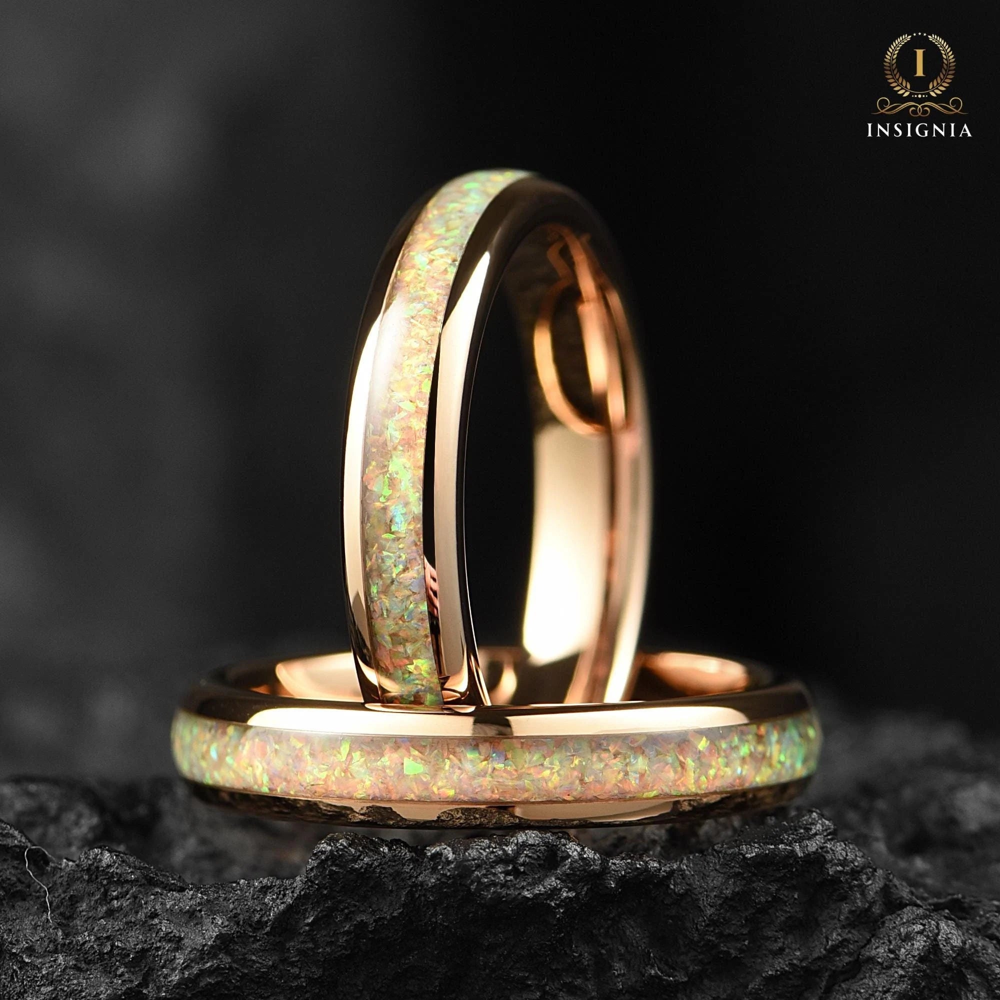 Opal Rings For Women Rose Gold Main View