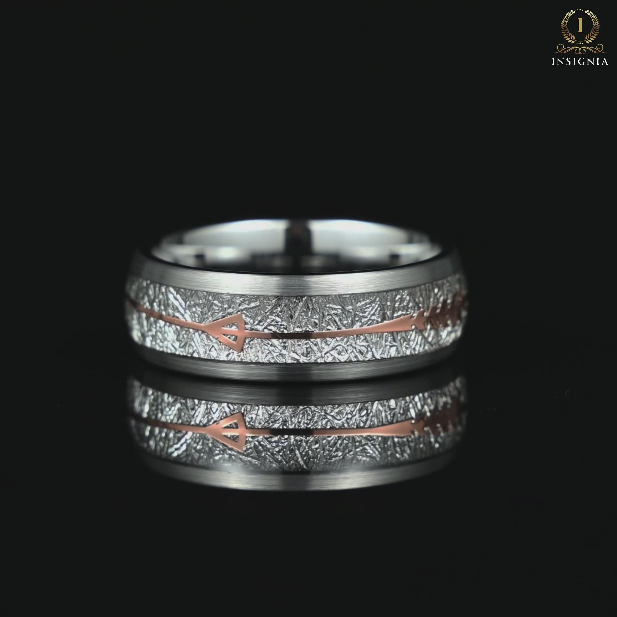 Silver Wedding Bands Tungsten Meteorite Video Display