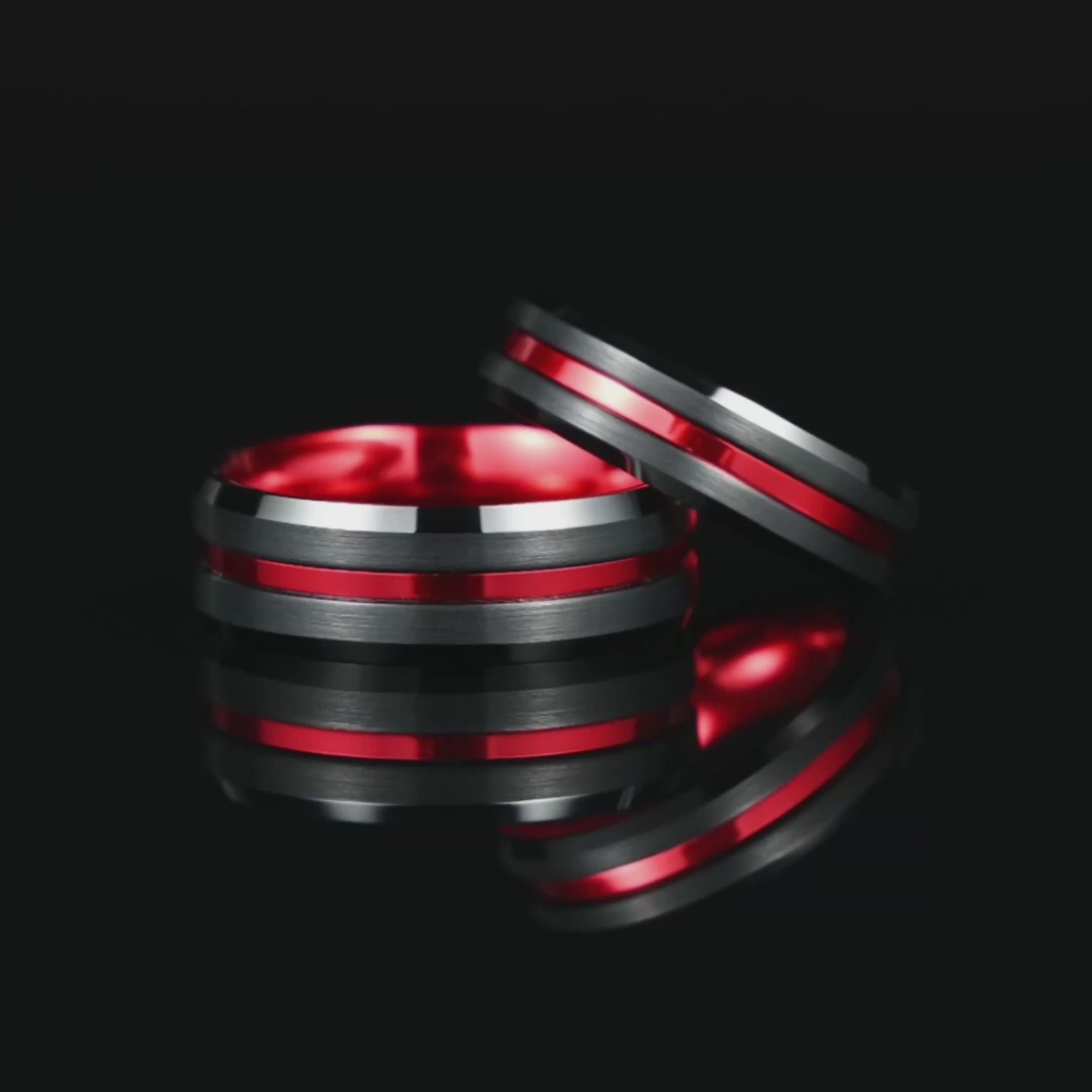 Couple Rings Cheap Tungsten Wedding Sets in Black Video