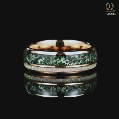 Man Ring Moss Agate Opal Video