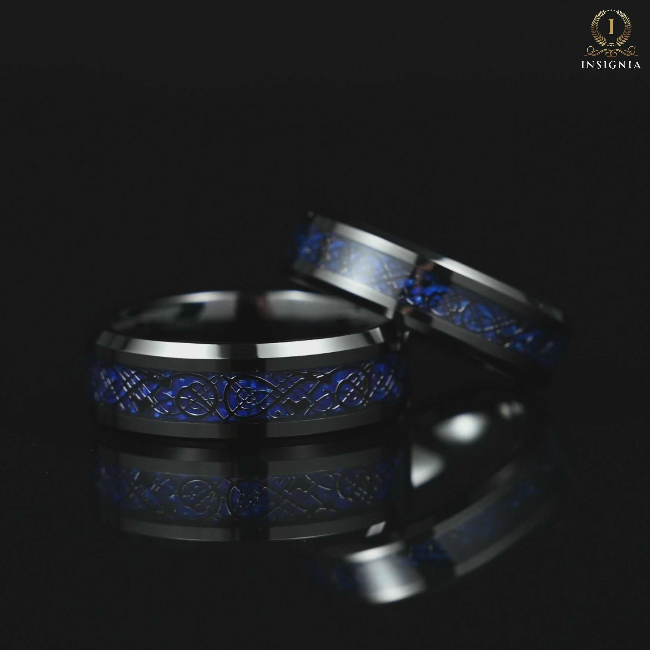 Couple Rings Cheap Celtic Wedding Sets in Black Video Showcase