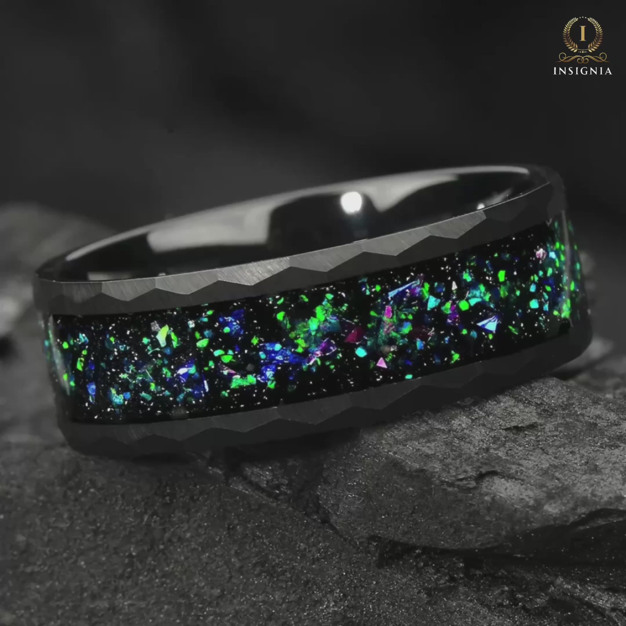 Video Of Rings With Galaxy Opal Design