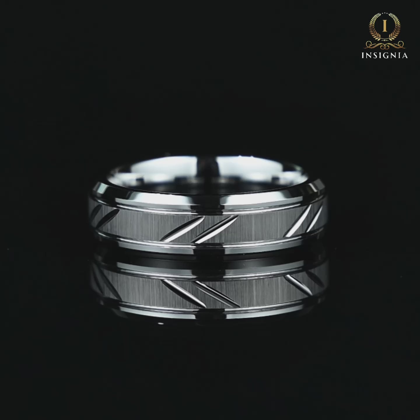 Wedding Band Ring Silver Tungsten Video