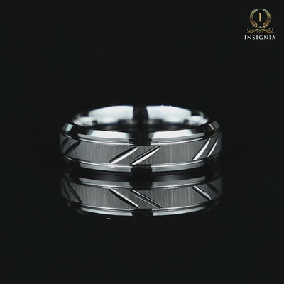 Wedding Band Ring Silver Tungsten Video