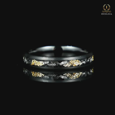 Black Ladies Wedding Band With Meteorite Video Showcase