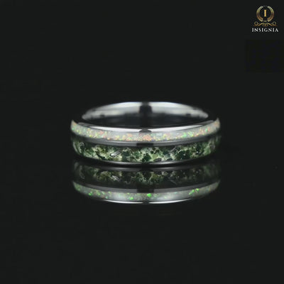 Wedding Rings Female Moss Agate Video Showcase