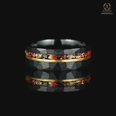 Black Ring Wedding Band Meteorite Video