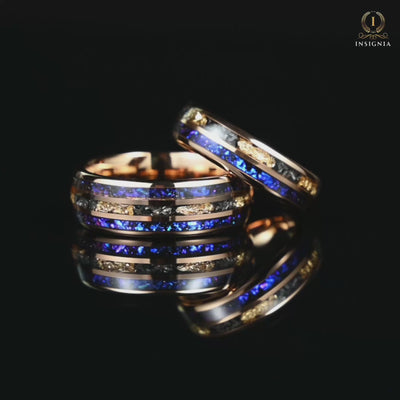 Video Of Wedding Rings With Orion Nebula Design