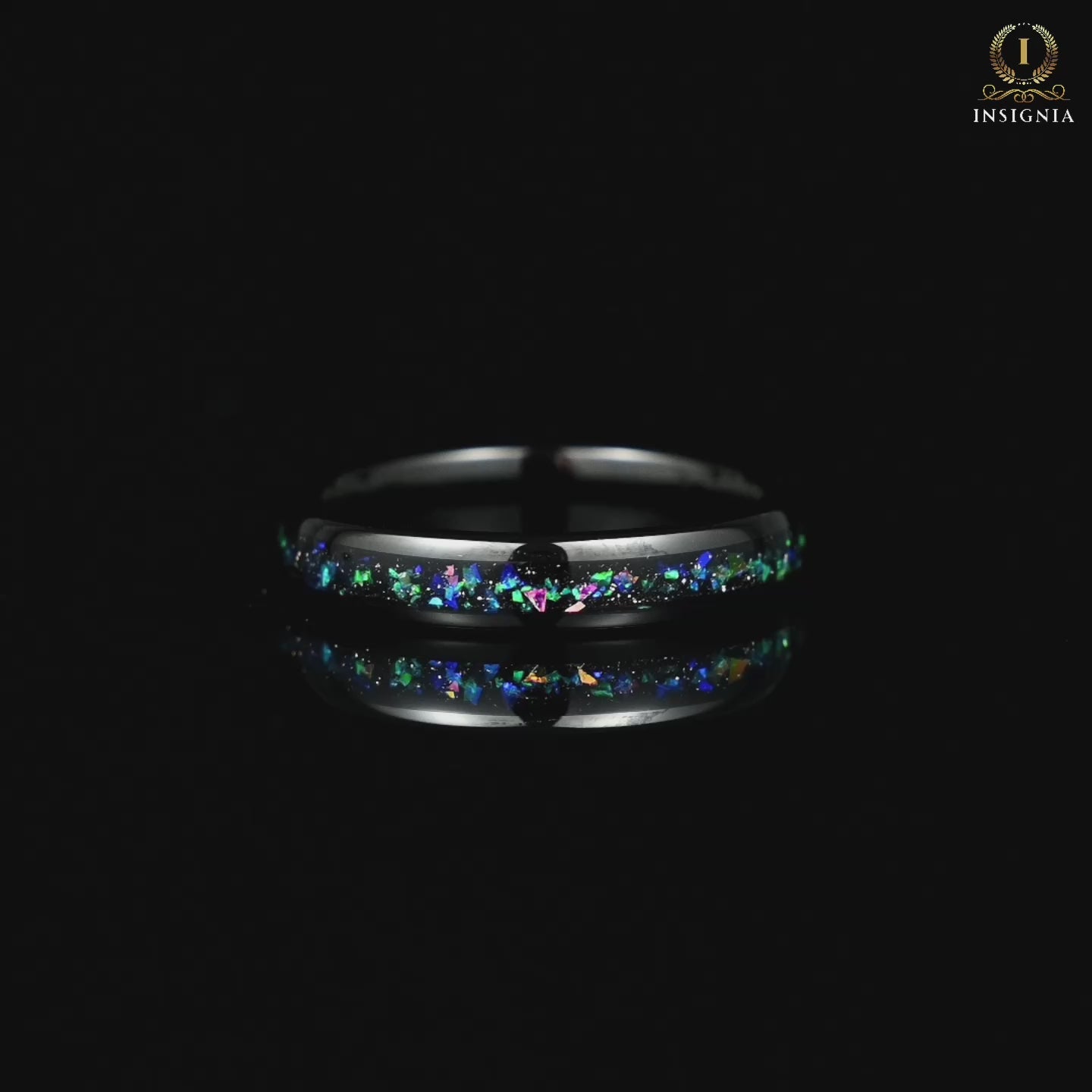 Women Marriage Rings Tungsten and Alexandrite Video