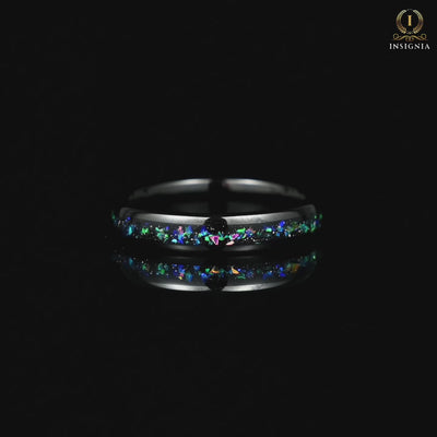 Women Marriage Rings Tungsten and Alexandrite Video