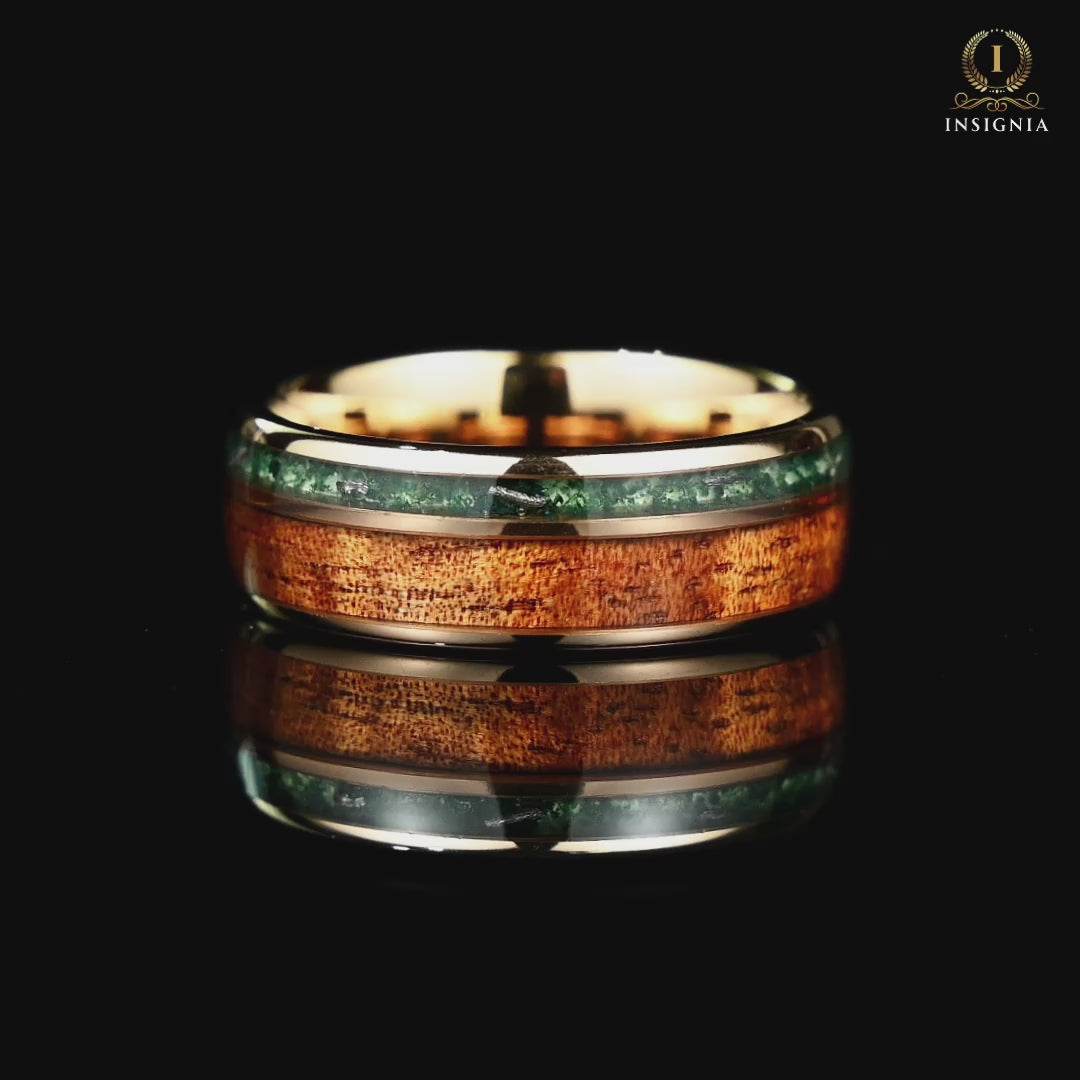 Wooden Ring Moss Agate Video