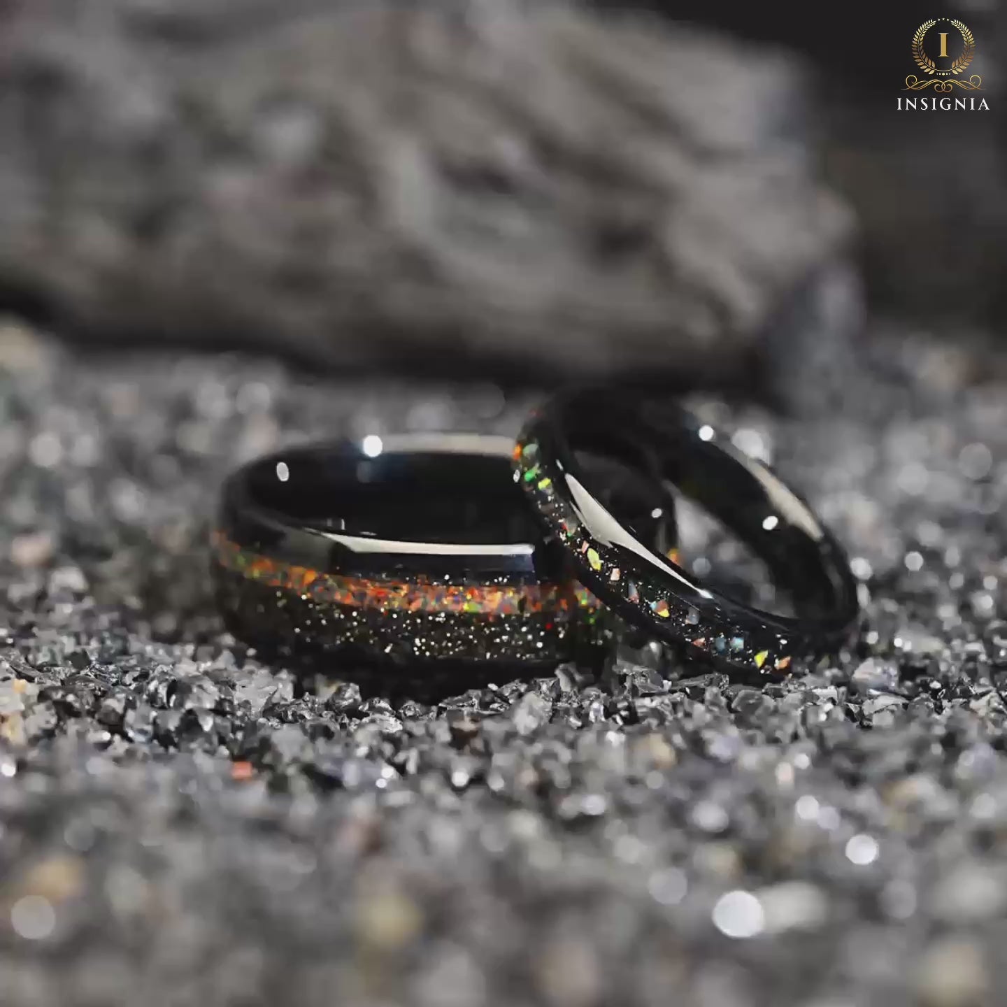 Women’s Wedding Ring Opal Tungsten Video Showcase