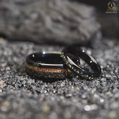 Women’s Wedding Ring Opal Tungsten Video Showcase