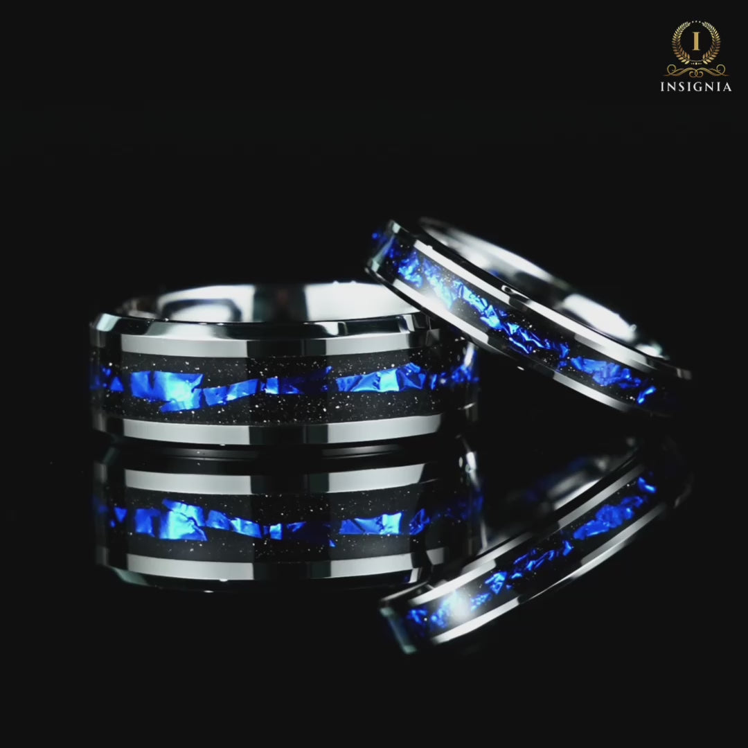 Video of His and Hers Commitment Ring Couple in Silver Design